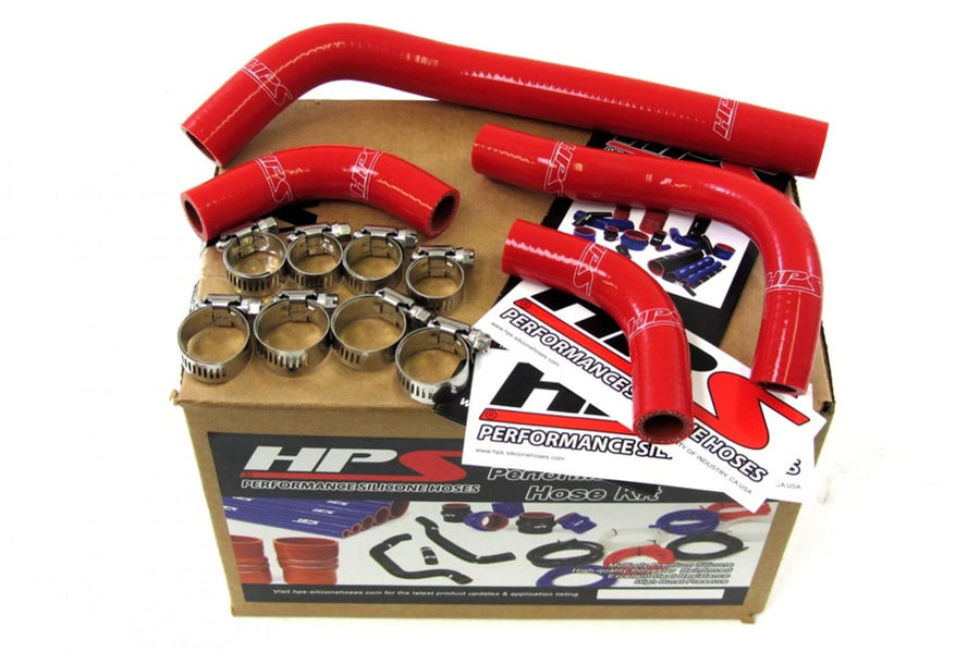 Red HPS 57-1234-RED-1 Silicone Radiator Coolant Hose Kit