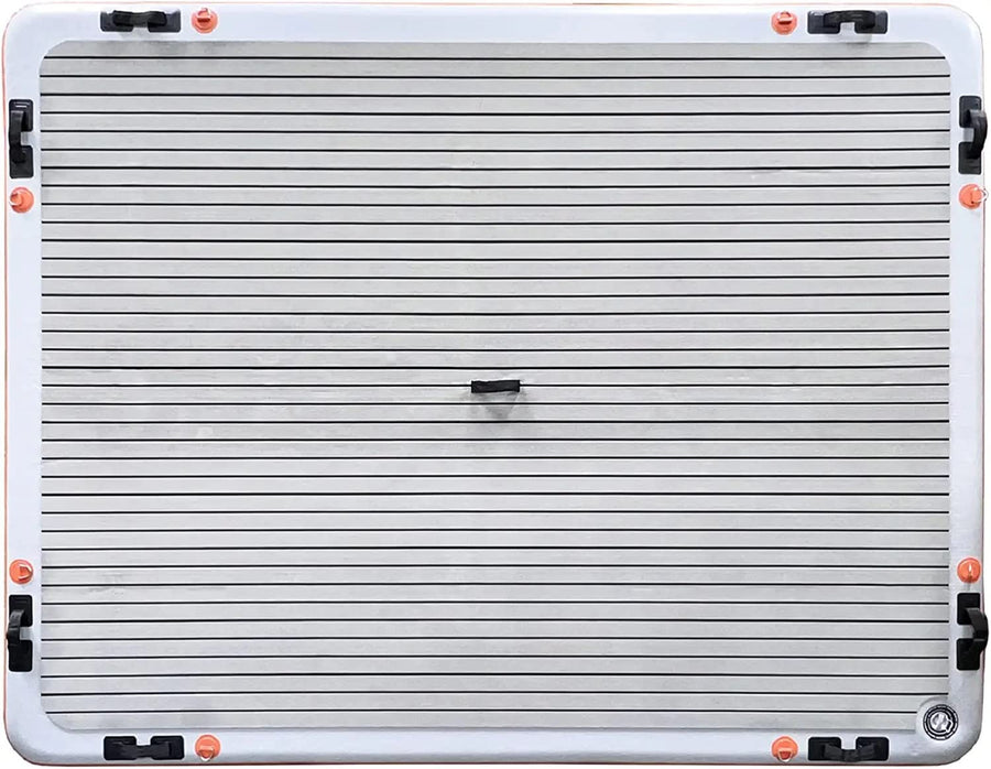 Voyager AO Coolers Inflatable Dock Platform 8'x10' - Inflatable Platform for Lakes, Beach, Pool, White