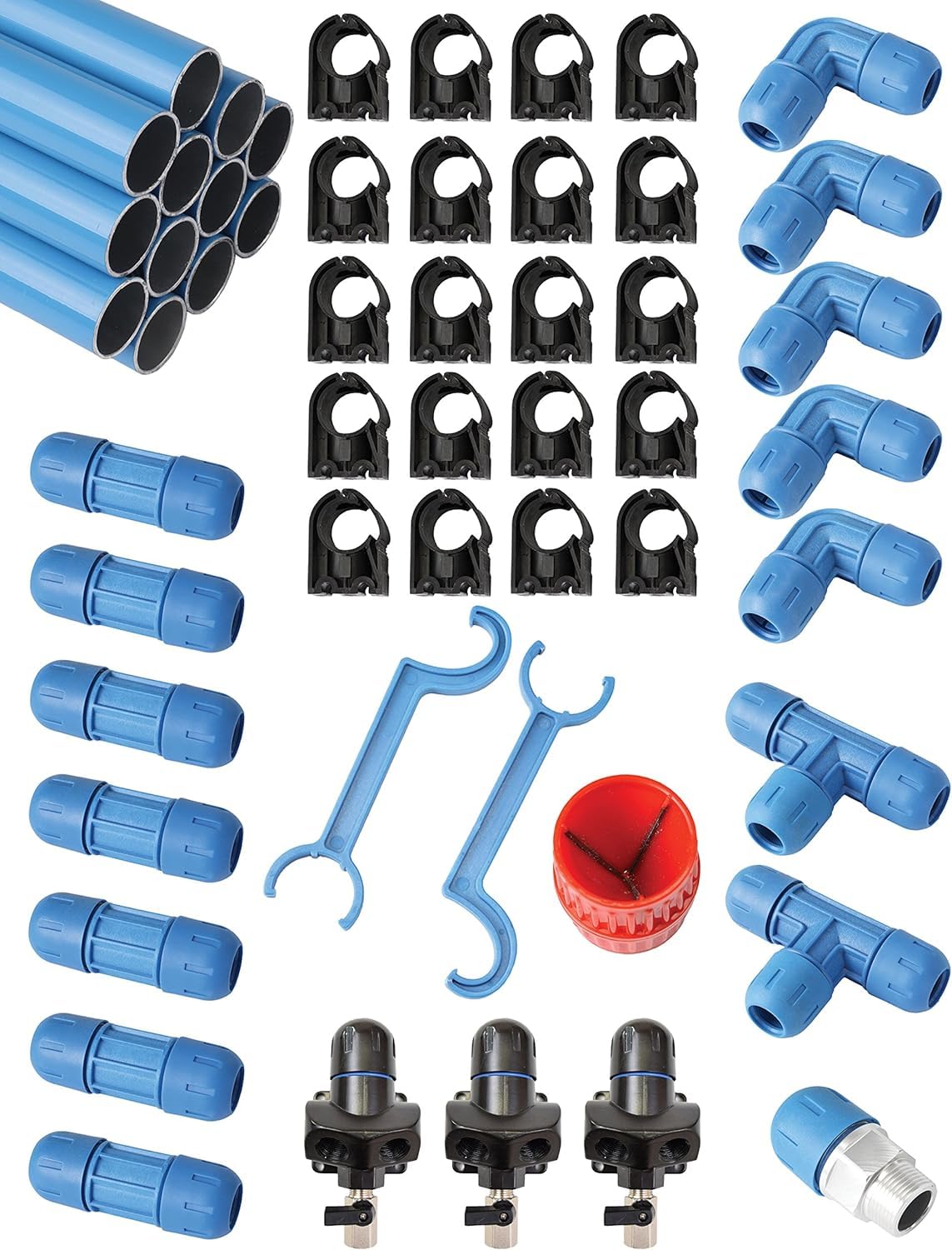 FASTPIPE RAPIDAIR F28090 1" Master Kit, 90', 1", Blue