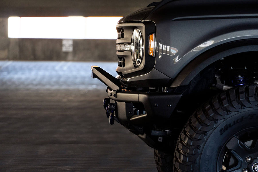 Modular Front Bumper Factory Bull Bar for 2021-2025 Ford Bronco | Fits Factory Modular Steel Bumper | Mounts 13-inch single row LED | Low Profile | DV8 Offroad