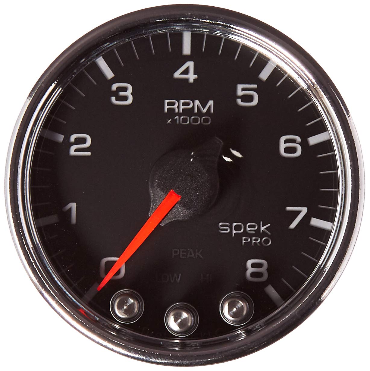Gauge AUTO METER P33431 Tachometer (Spek-Pro Gauge, Tach, 2 1/16", 8K RPM,with Shift Light & Peak Mem, Blk/Chrm, Spek-Pro)