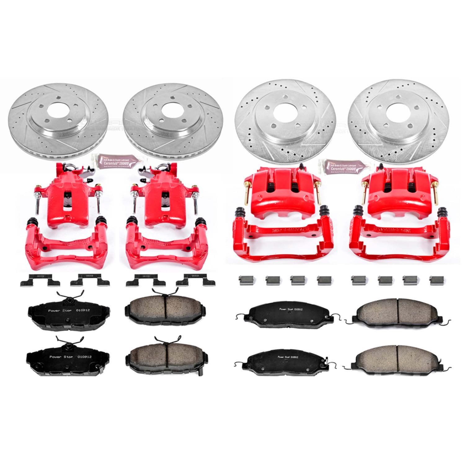 Power Stop 1-Click Performance Brake Kit with Caliper For Ford Mustang KC5450 2011-2014 [Model Specific]