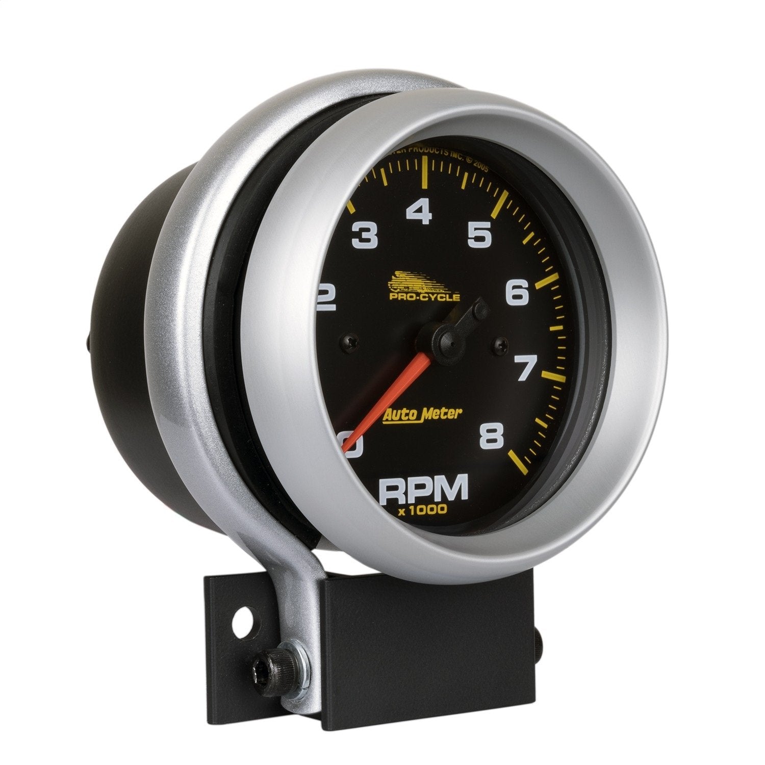 Tach, AutoMeter Gauge, 3 3/4", 8K RPM, 2 & 4 Cylinder, Black, Pro-Cycle (19201)