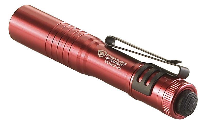 MicroStream Streamlight 45-Lumen 420-Candela EDC Ultra-Compact Flashlight with AAA Alkaline Battery, Clear Retail Packaging, Red
