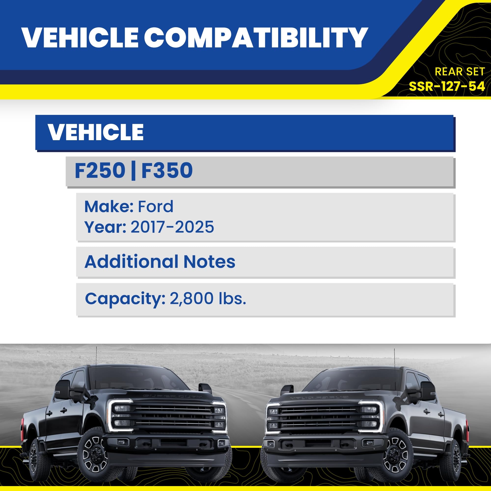 Set of SuperSprings Rear SumoSprings fits 2017-2025 F250/F350 | 2800 lb Capacity at 50% Compression | Simple Installation