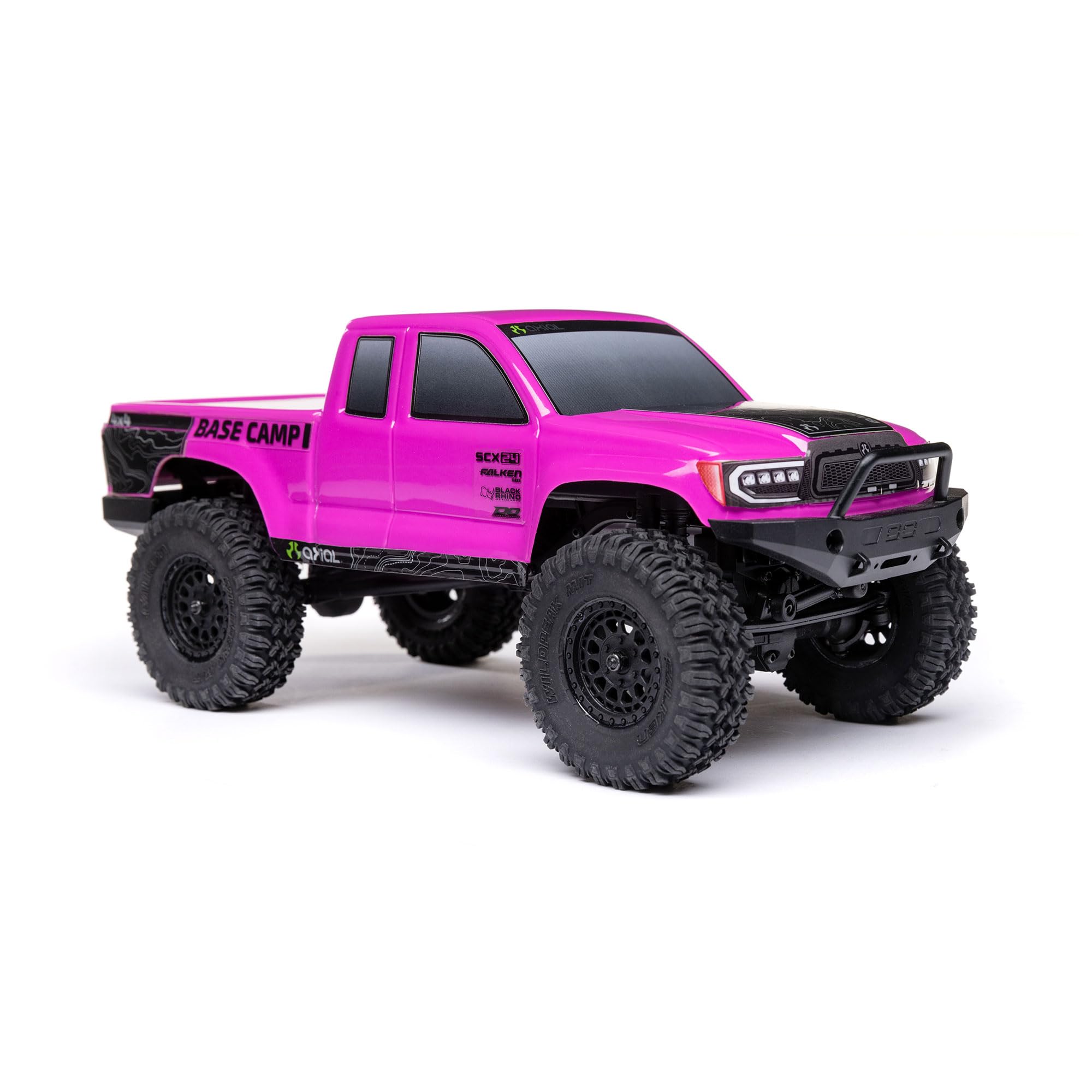 Axial 1/24 RC Truck SCX24 Base Camp 4x4 Rock Crawler Brushed RTR (Everything Needed to Run is Included) - Pink, AXI-1219T3
