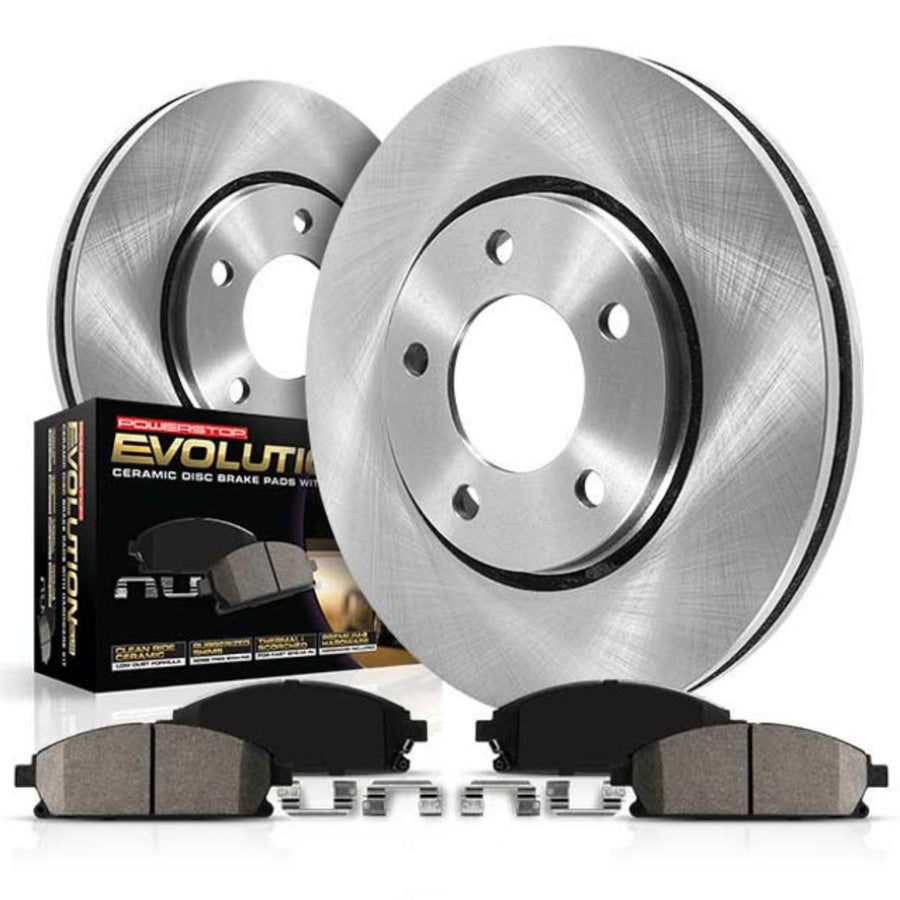 POWERSTOP Autospecialty KOE1441 Front Replacement Brake Kit-OE Brake Rotors & Ceramic Brake Pads For Ford Explorer, Ford Explorer Sport Trac, Mercury Mountaineer [Model Specific]