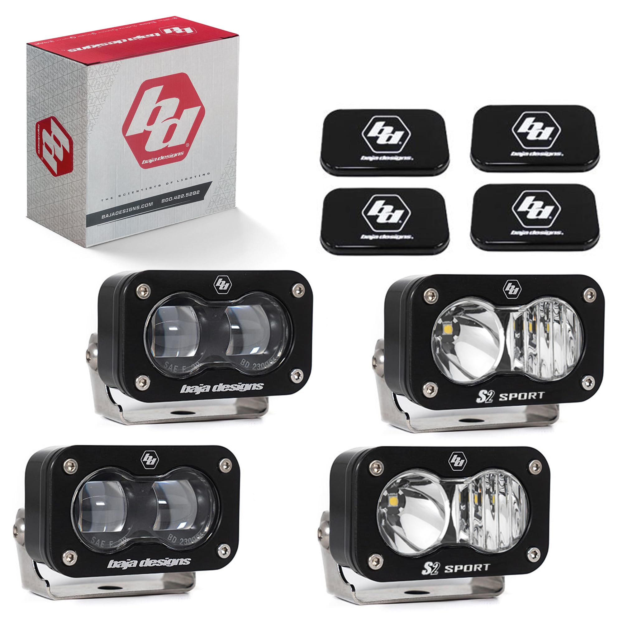 Baja Designs S2 Sport Fog Pocket LED Light Kit for Ford F-150 Raptor 2021-on; Bronco Raptor 2022-on (Clear)