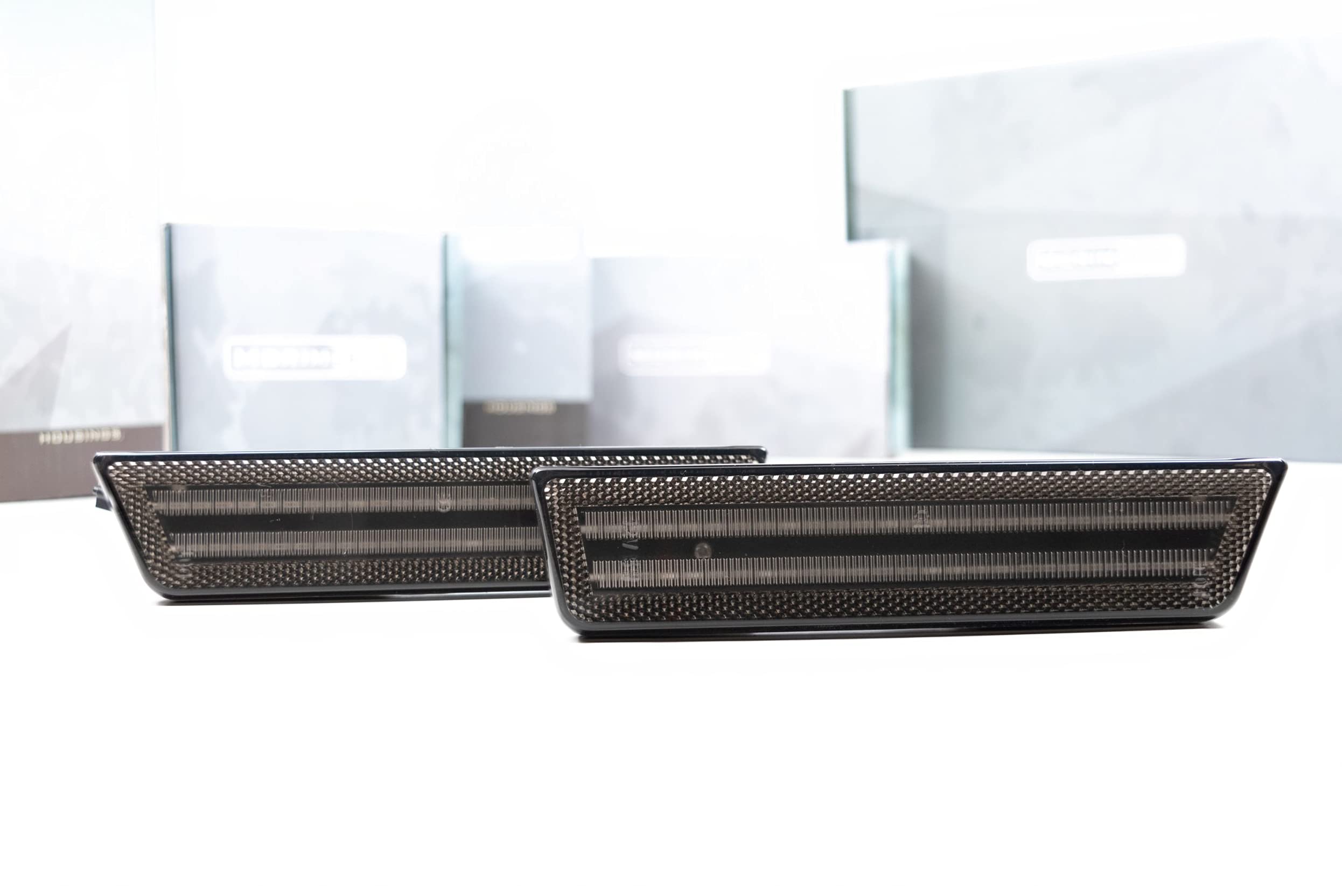Morimoto XB LED Side Markers, Smoked Housing, Plug and Play Assembly Fits Dodge Challenger (15-18), Easy Install, Fully LED, Amber Front & Red Rear, Anti-UV Coating (1x LF73814-1)
