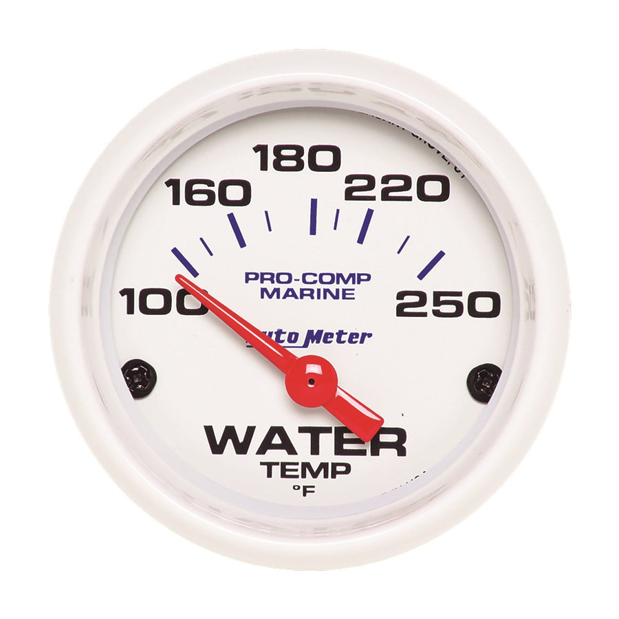 AutoMeter Gauge, Water Temp, 2 1/16", 100-250ºf, Marine White, Electric (200762)