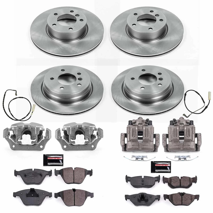 Power Stop Autospeciality Replacement Front and Rear Caliper Kit- OE Rotors, Brake Pads, Ceramic Calipers