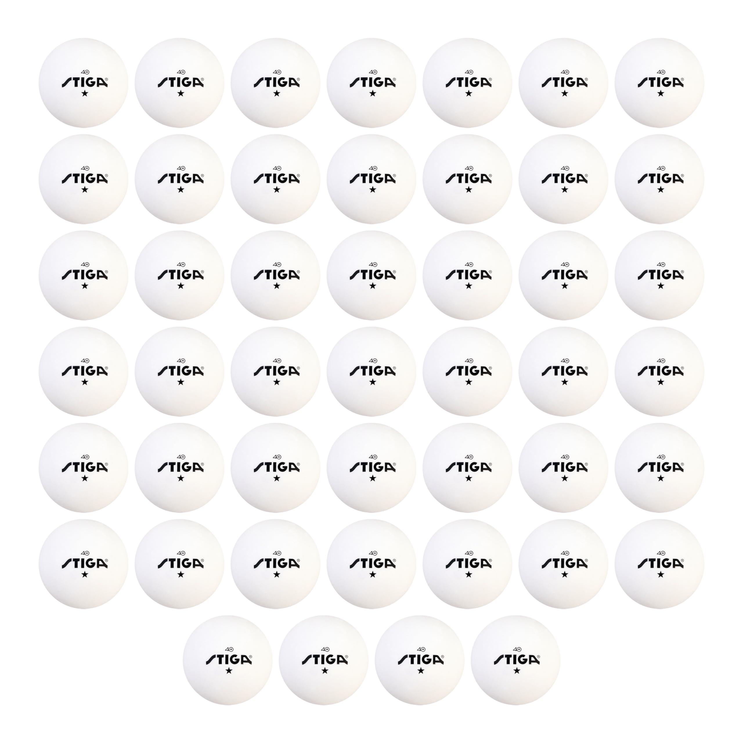46pk STIGA Ping Pong Balls – White 1-Star Table Tennis Balls, Official Size 40mm ABS Balls, Ultimate Durability for Indoor/Outdoor Ping Pong Tables