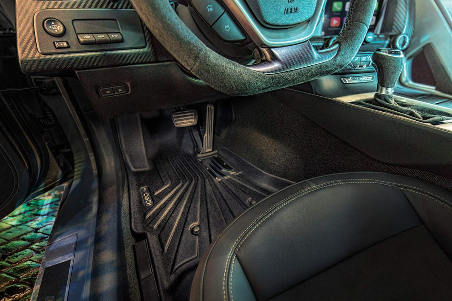 Husky Liners Front MOGO | Floor Liners - Black | 70001 | Fits 2014-2019 Chevrolet Corvette Convertible/Coupe 2 Pcs