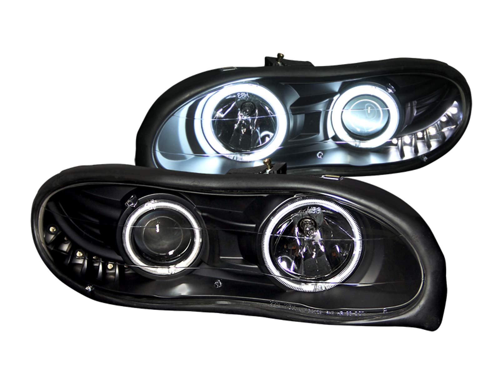 Chevrolet Camaro Anzo USA 121160 Projector with Halo/Black Clear with Amber Reflectors Headlight Assembly - (Sold in Pairs)