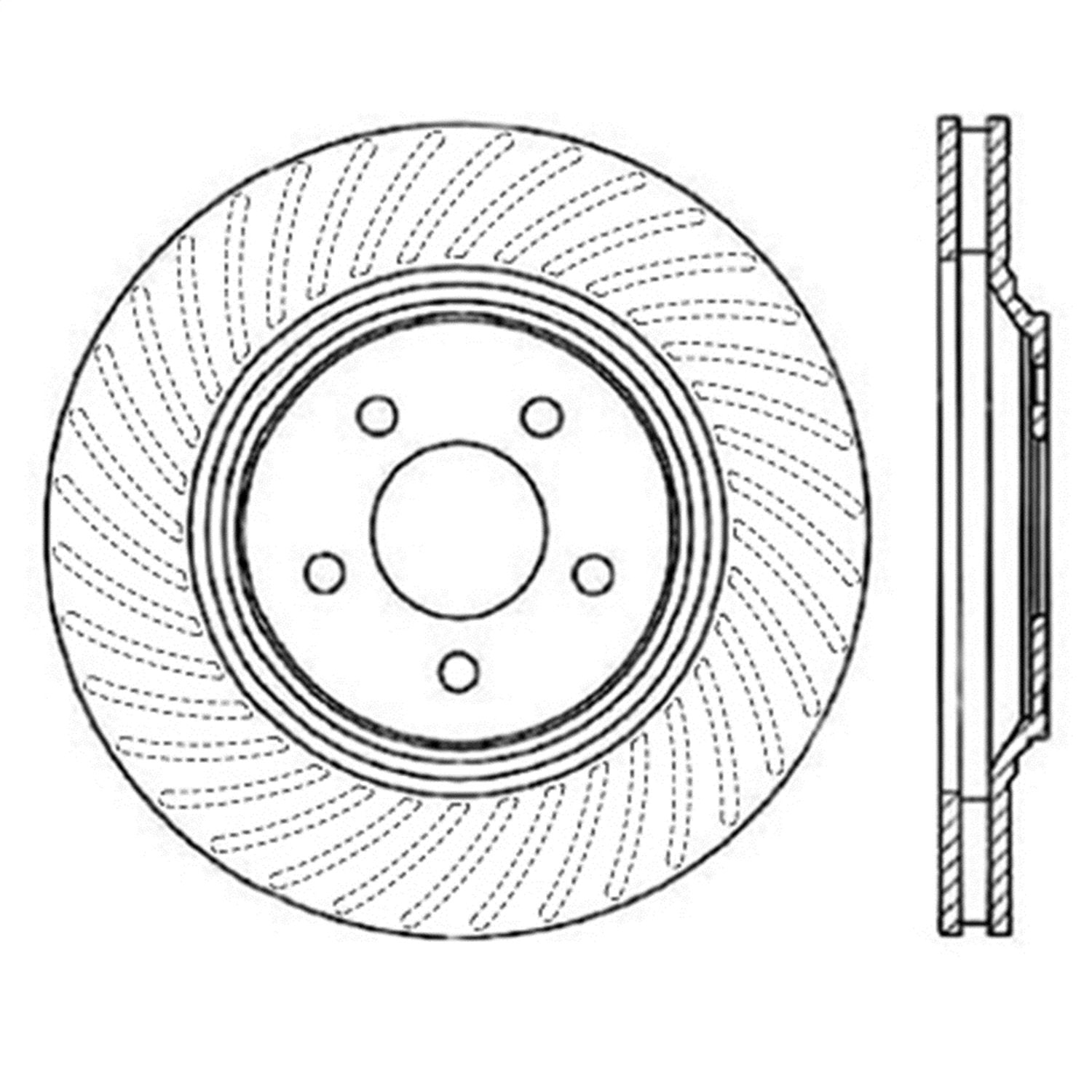 Front Left StopTech 126.61044SL Automotive Replacement Sport Slotted Disc Brake Rotor Fits Select 1994-2004 Ford Mustang