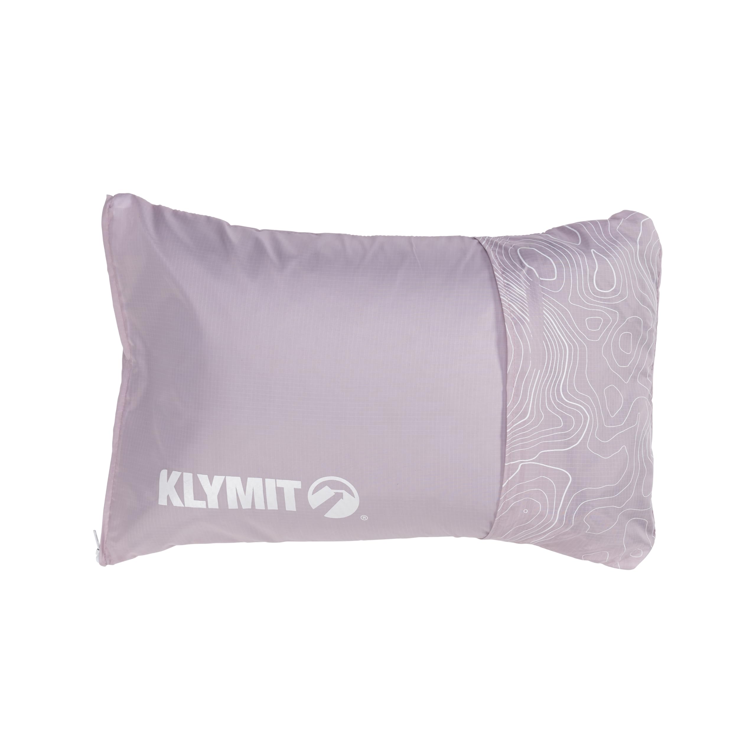 KLYMIT Camping Pillow Drift | Lightweight, Travel Head Rest for Sleep Filled with Shredded Memory Foam, Reversible Outer Cover for Extended Use, Regular Size — Orchid