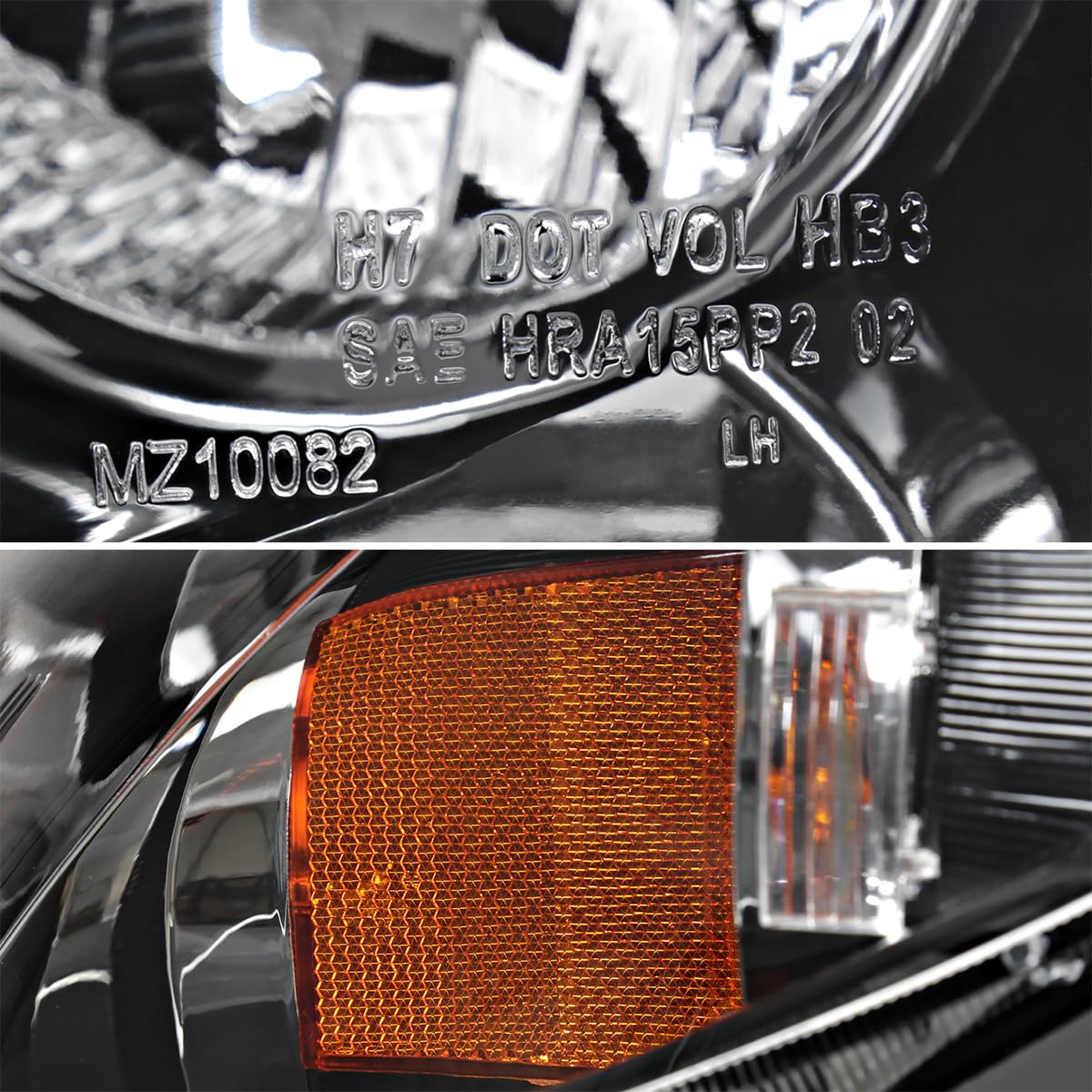 Halogen Projector Headlights SPEC-D TUNING Black Compatible with 2004-2009 Mazda 3 4Dr Sedan, Left + Right Pair Headlamps Assembly