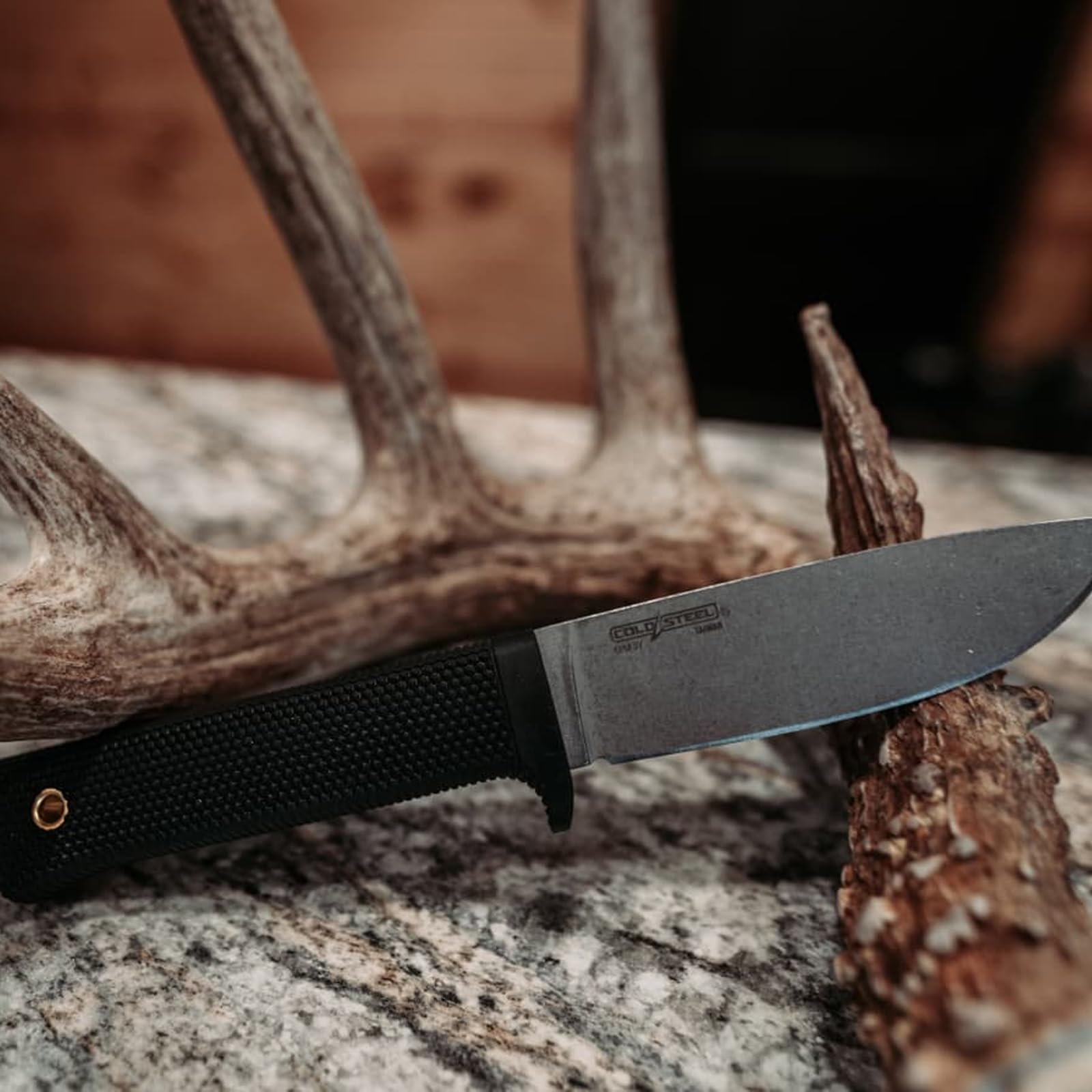 Master Hunter COLD STEEL 4.5" CPM 3V Drop Point Razor-Sharp Blade 4.75" Kray-Ex Handle Hunting Fixed Blade Knife w/Secure-Ex Sheath