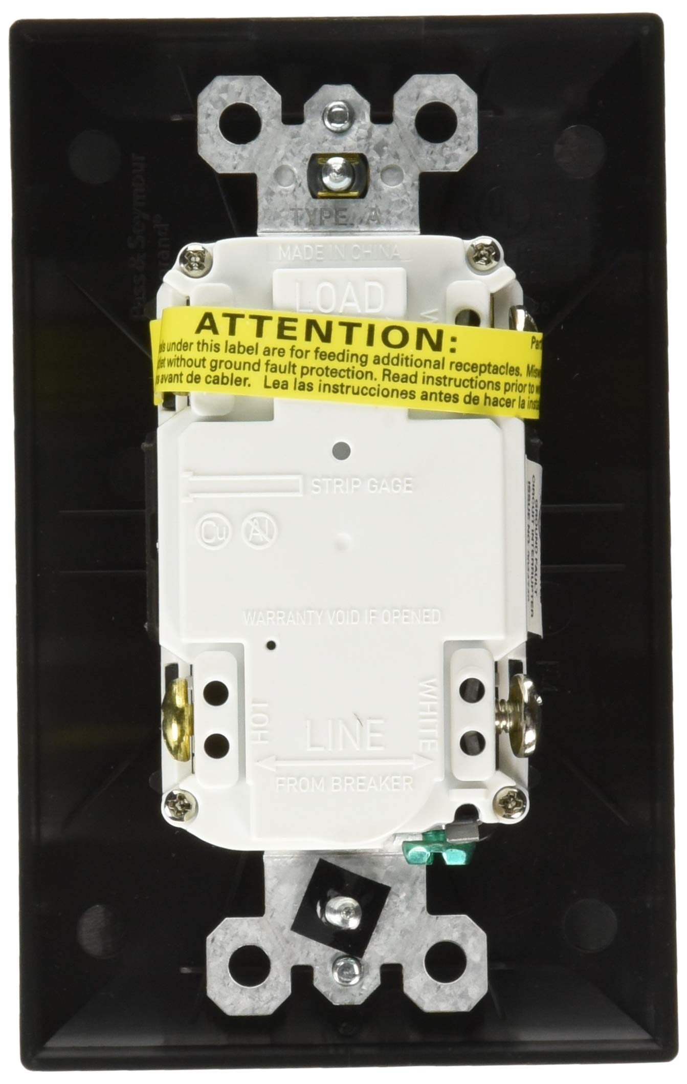 Dual Outlet GFCI RV Designer S807 with Cover Plate, Black, AC Electrical