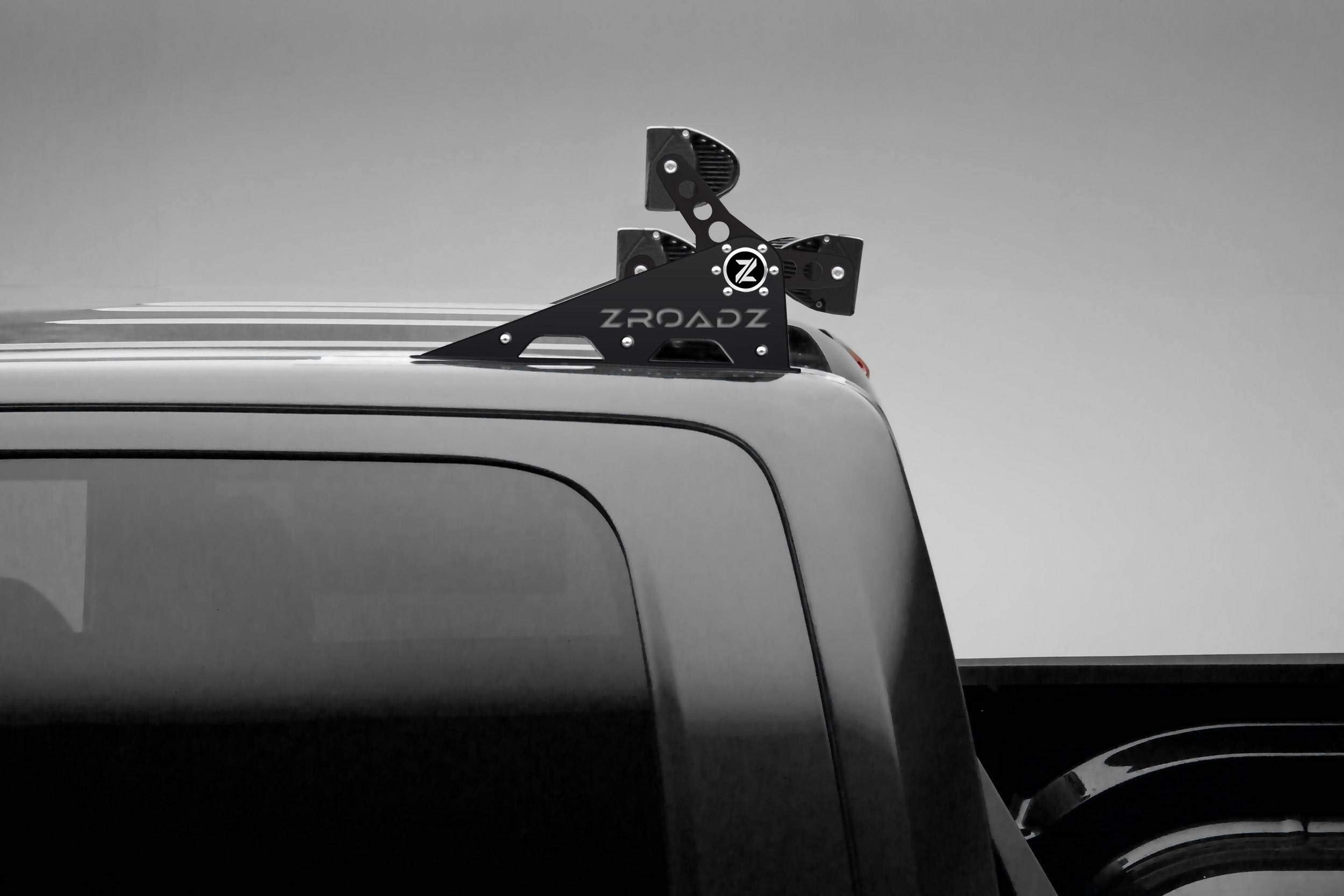 ZROADZ LED Roof Mount Bracket Accessory To Add and Install Dual/Stacked Straight Light Bar - Universal Fit - Mild Steel Gloss Black Finish - Easy Bolt-On Installation - PN #Z350002