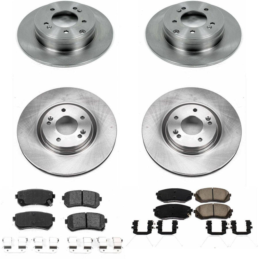 Power Stop KOE7510 Front and Rear Replacement Brake Kit-OE Brake Rotors & Ceramic Brake Pads For Hyundai Sonata 2016-2018, Kia Optima 2016-2018 [Model Specific]