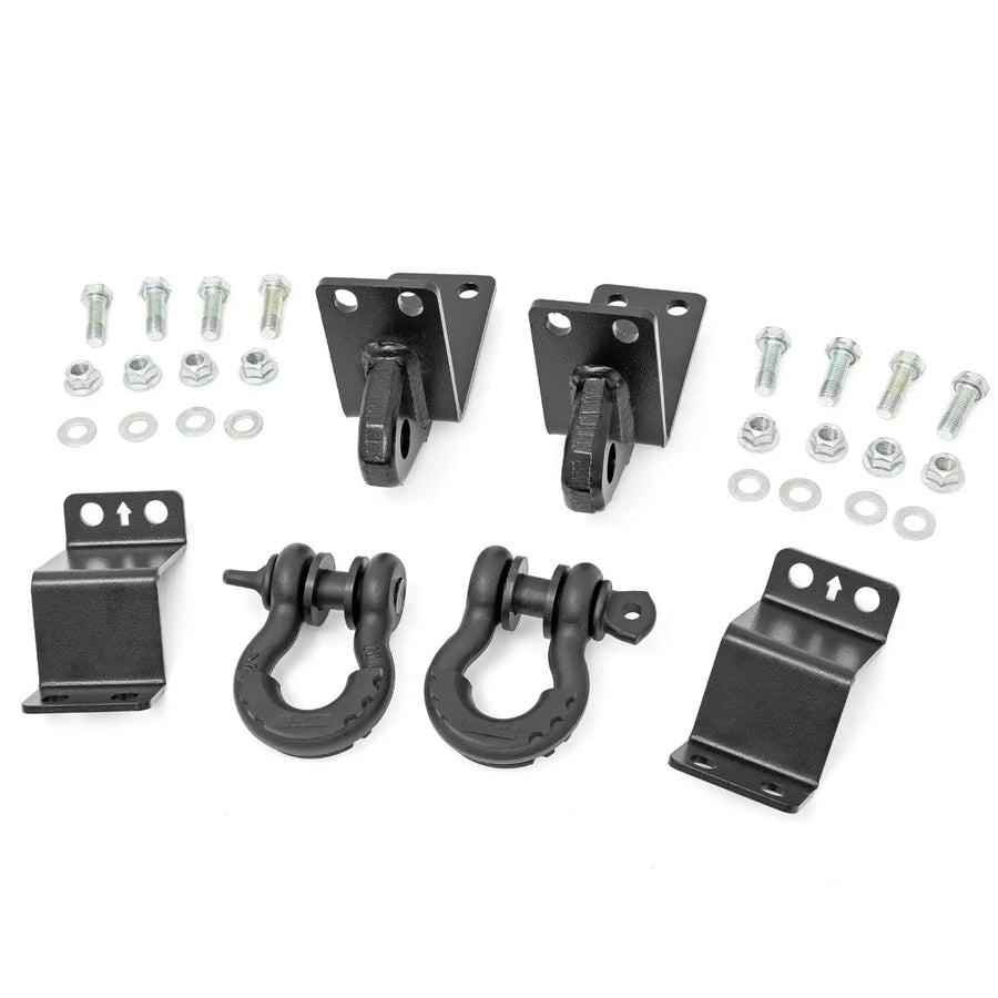Rear Shackle Kit Rough Country w/D-Rings & Rubber Isolators - 73117