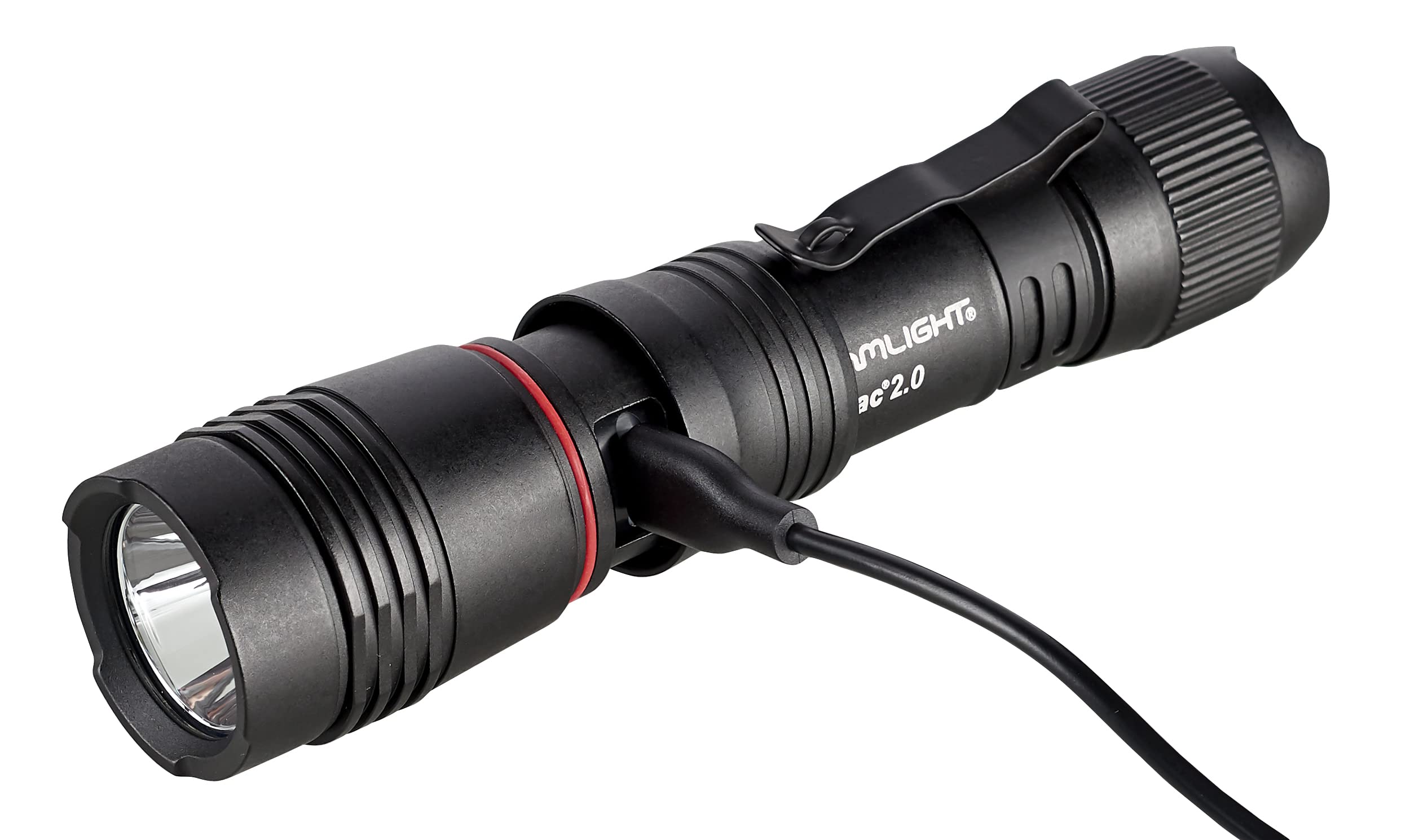 ProTac 2.0 Streamlight 2000-Lumen 17300-Candela Rechargeable Tactical LED Flashlight with USB C Cable, and Holster, Box, Black