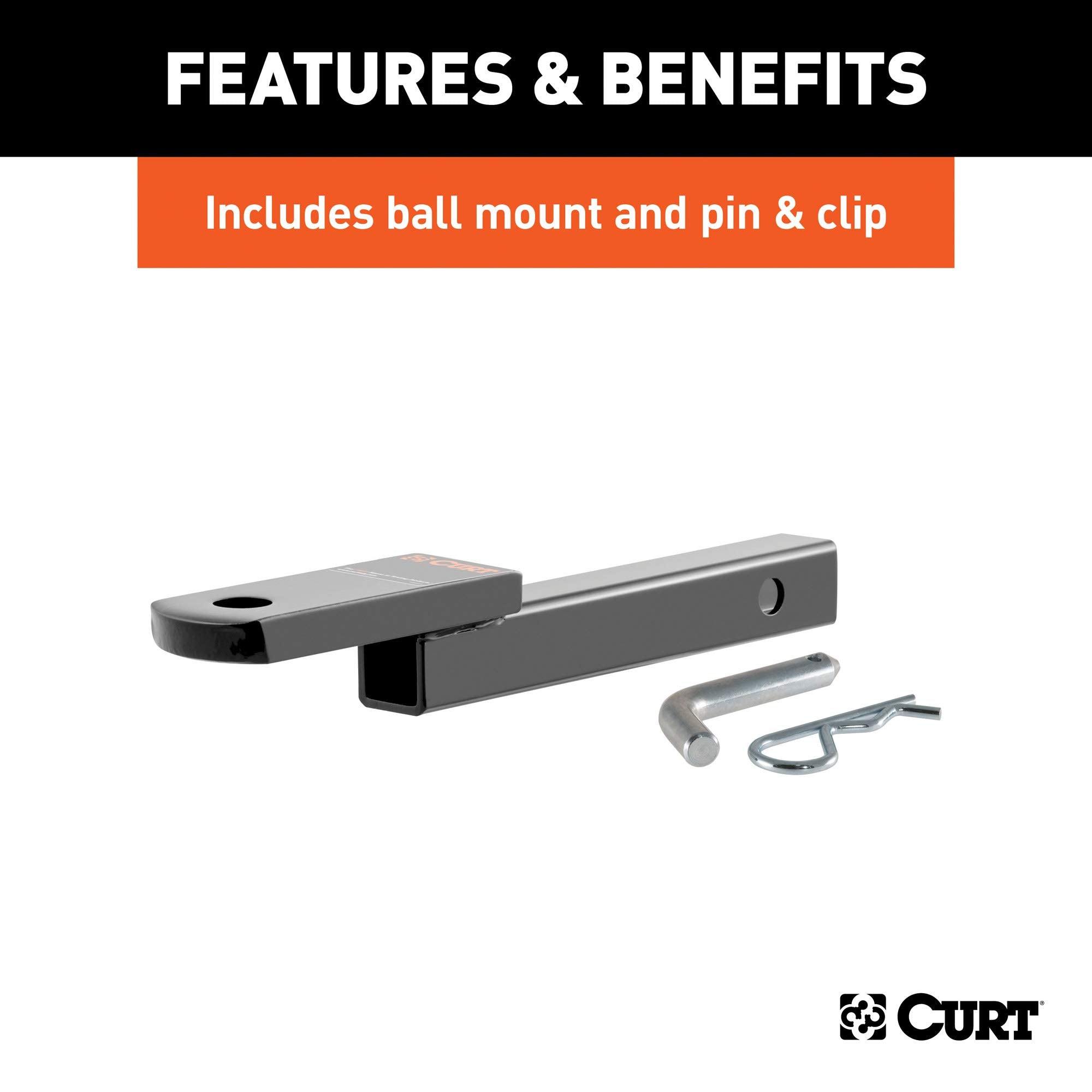 CURT Class 1 Trailer Hitch with Ball Mount, 1-1/4-In Receiver, Fits Mini Cooper Select