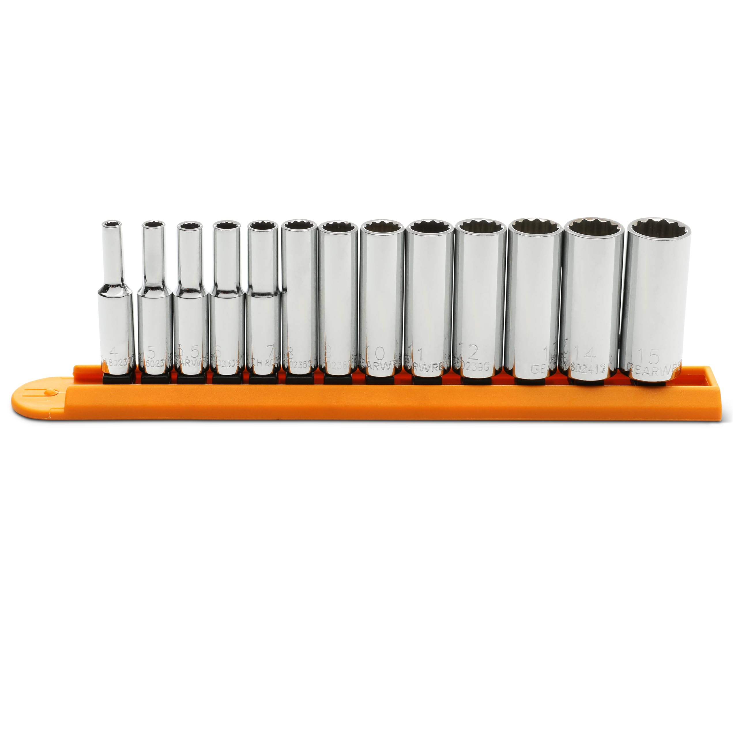 13 Pc. GEARWRENCH 1/4" Drive 12 Pt. Deep Socket Set, Metric - 80308