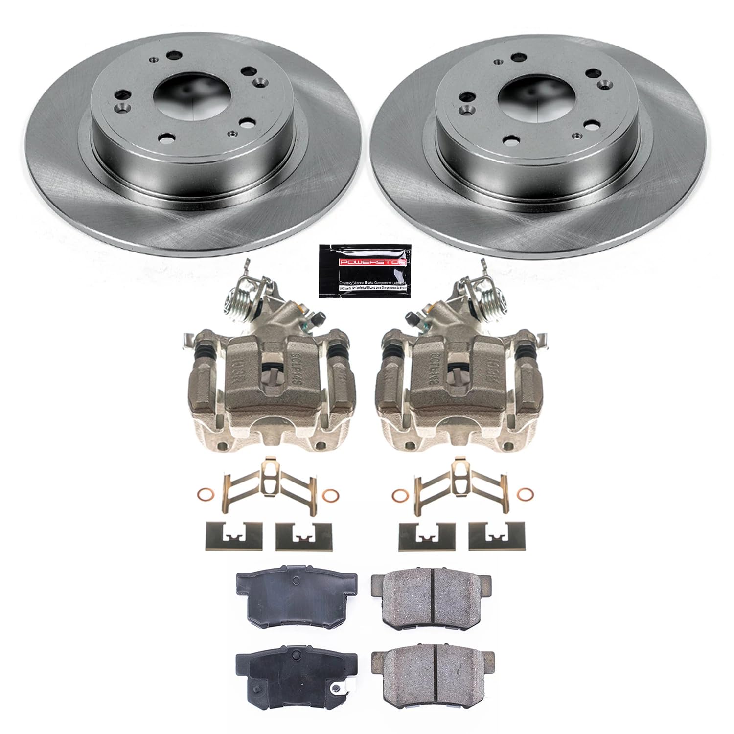 Power Stop KCOE3128 Rear Brake Kit-OE Rotors & Z17 Ramic Brake Pads For Honda Accord 2005-2007 [Model Specific] Autospecialty Stock Replacement