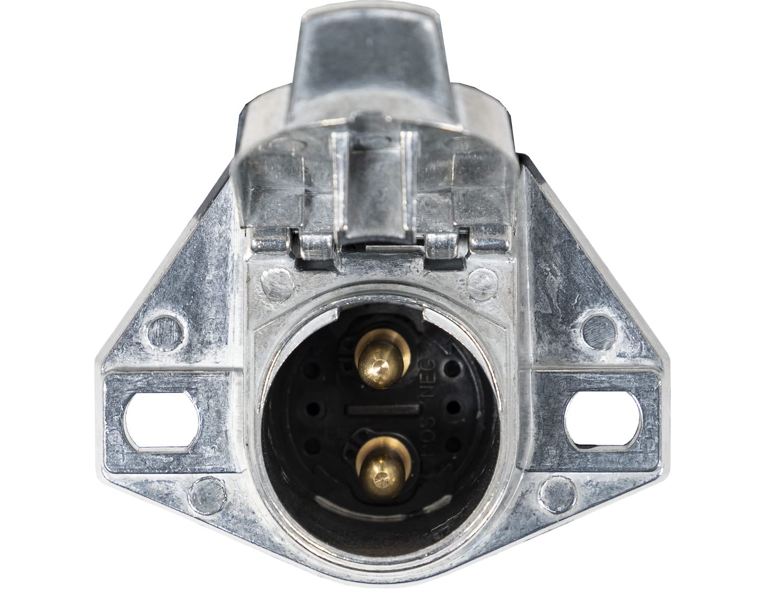 2-Way Buyers Products Die-Cast Zinc Trailer Connector -Truck Side - Vertical Pin Arrangement , White