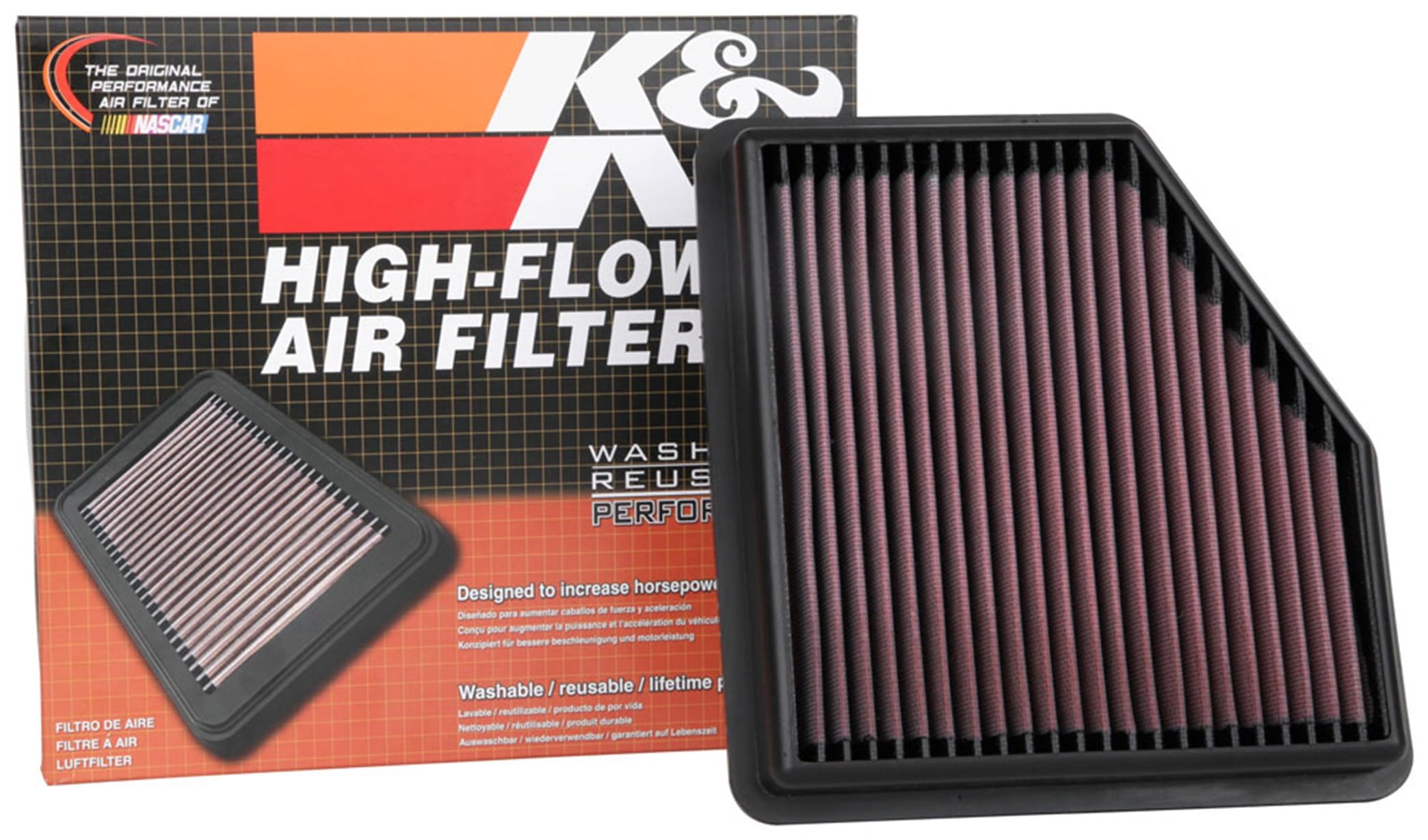 K&N Engine Air Filter: Replacement Car Air Filter, Washable, Clean Every 75,000 Miles, Reusable, Premium: Compatible with 2019-2020 NISSAN Altima, 33-5094
