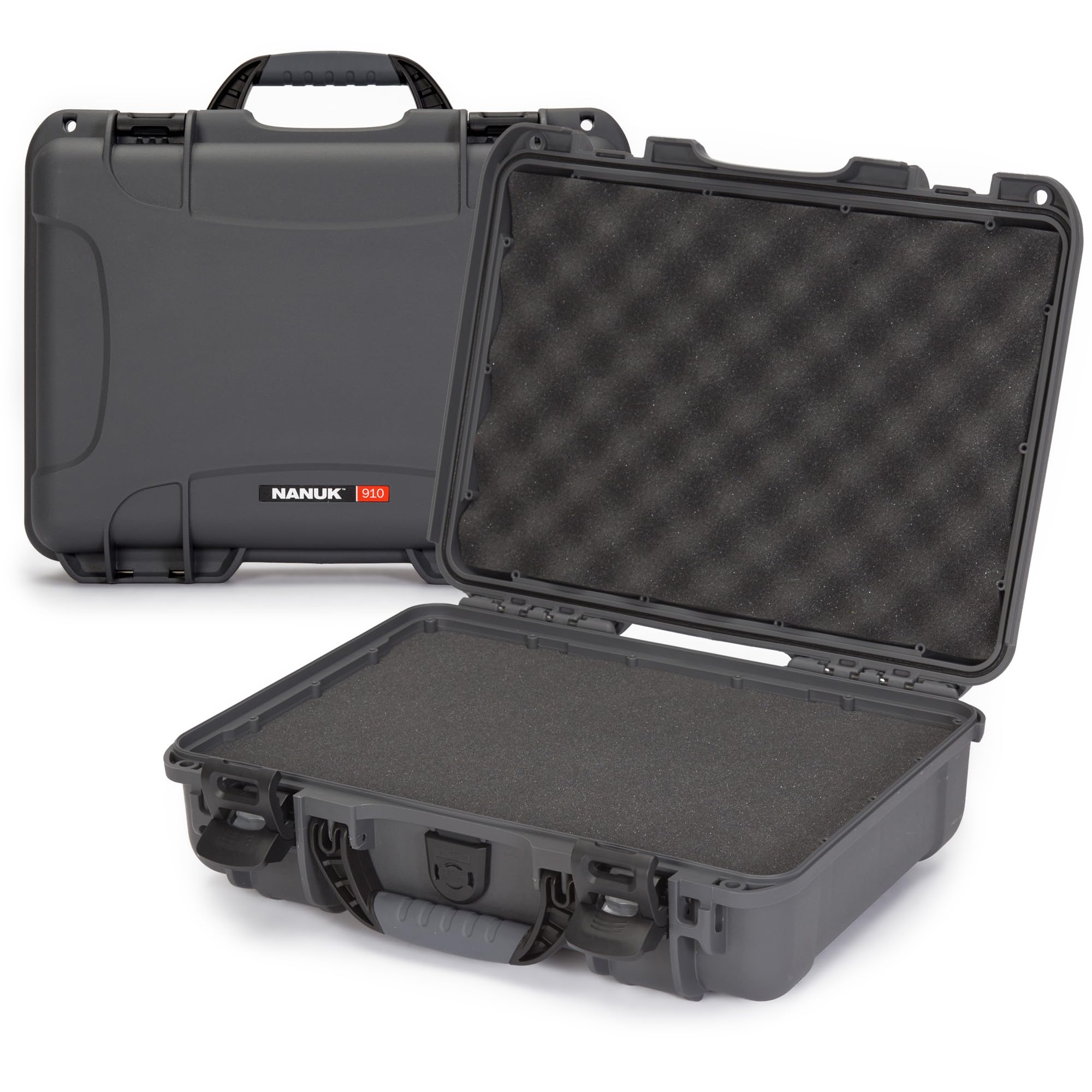 Nanuk 910 Medium Series Lightweight NK-7 Resin Waterproof Protective Case with Foam for Camcorder or Mirrorless Camera Kit, Graphite