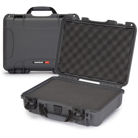 Nanuk 910 Medium Series Lightweight NK-7 Resin Waterproof Protective Case with Foam for Camcorder or Mirrorless Camera Kit, Graphite