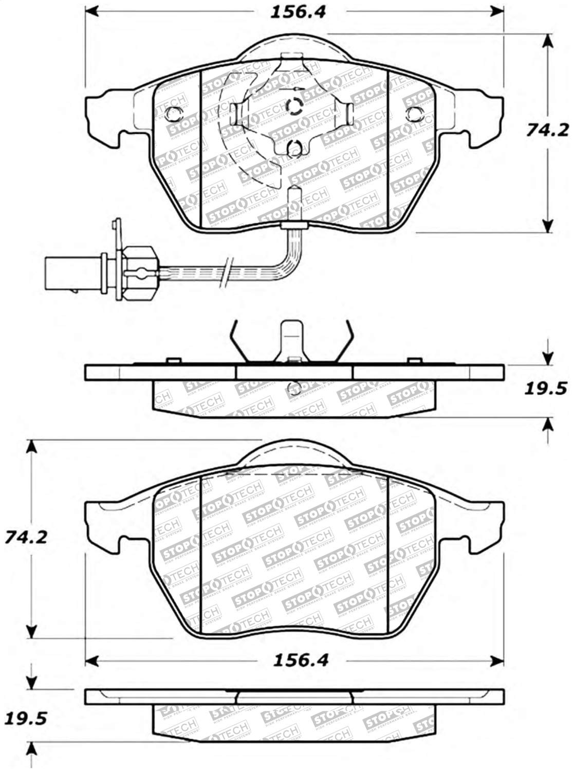 Brake Pads StopTech 305.08400 Street Select with Hardware