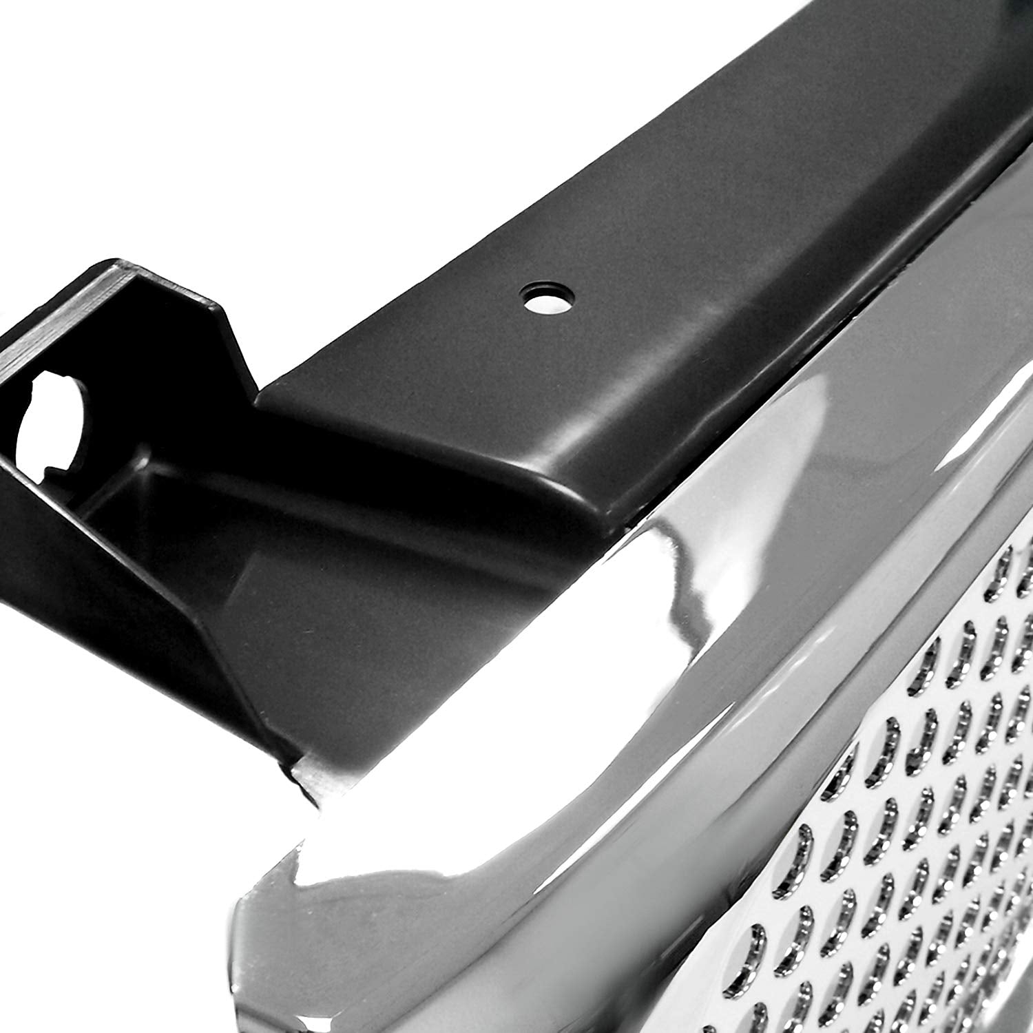 Upper Round Hole Mesh Spec-D Tuning Hood Grill Grille Chrome Compatible with 2000-2006 GMC Yukon Xl