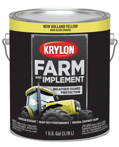 Krylon® Farm & Implement 1975 Brush, High Gloss, New Holland Yellow, 1 Gallon Architectural Paints