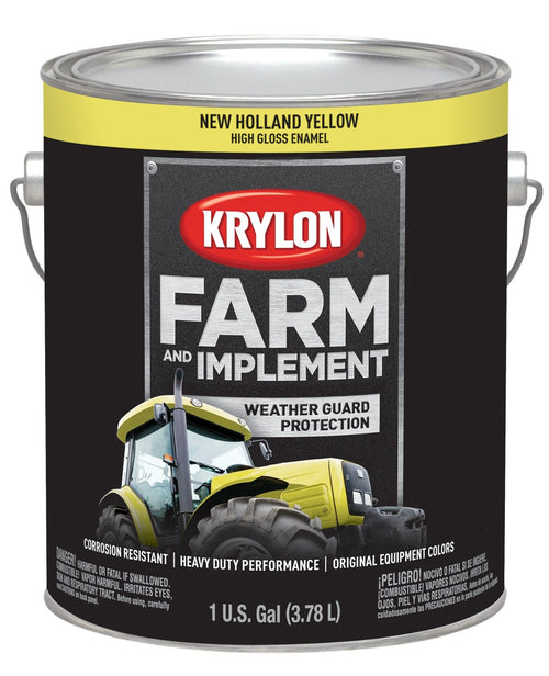Krylon® Farm & Implement 1975 Brush, High Gloss, New Holland Yellow, 1 Gallon Architectural Paints
