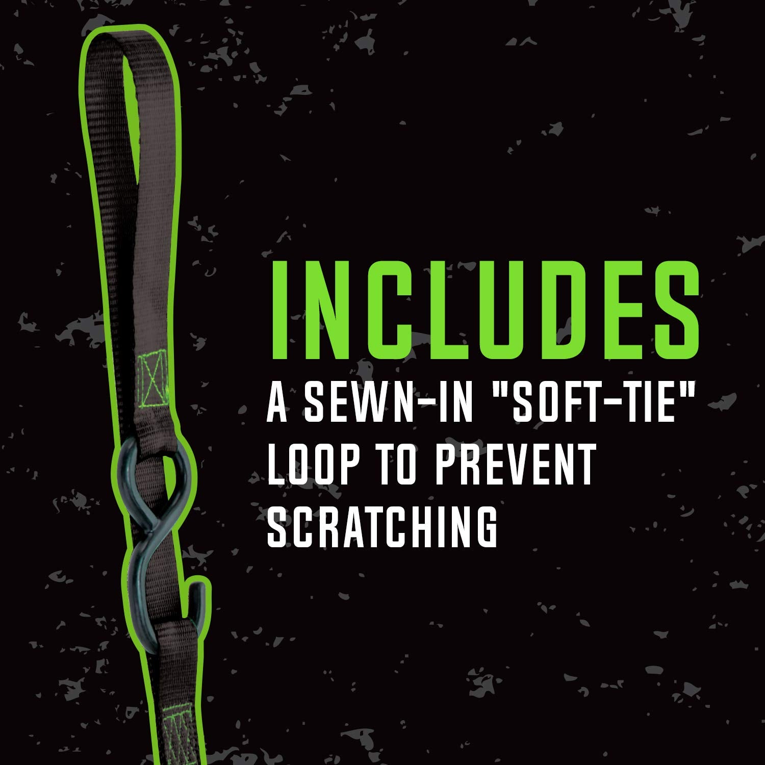 10-Foot Tactical Ratchet Straps SMARTSTRAPS #4628, Haul Light Loads in Pickup Trucks & Trailers, Dirt Bikes, ATV's, Lawn Tractors, 1,500 lb Break Strength 500 lb Safe Work Load, 2-Pack, Black