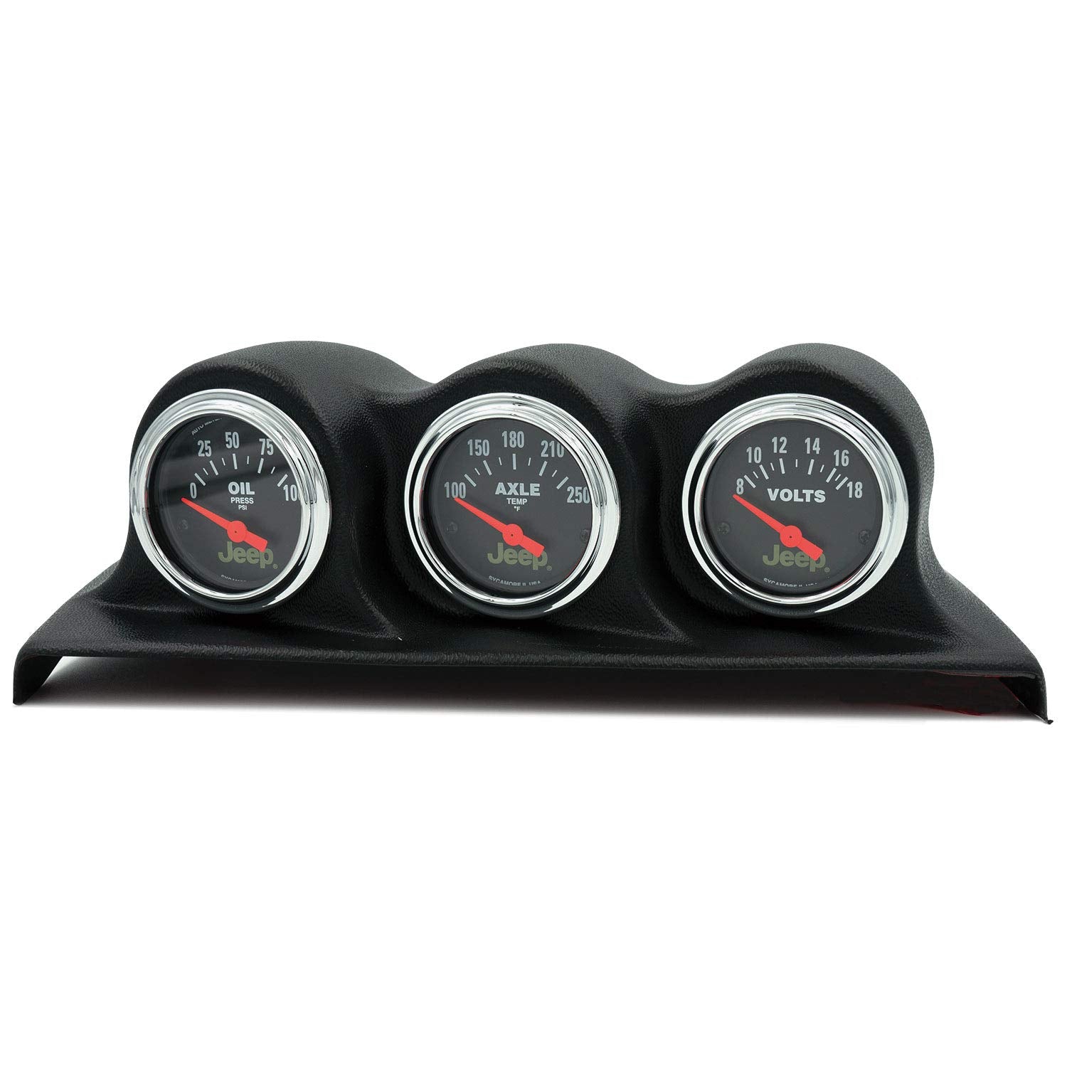 Auto Meter Jeep 8200 Triple Dash Pod w/Oil Press, Axle Temp, & Volt Gauge 07-10 Wrangler