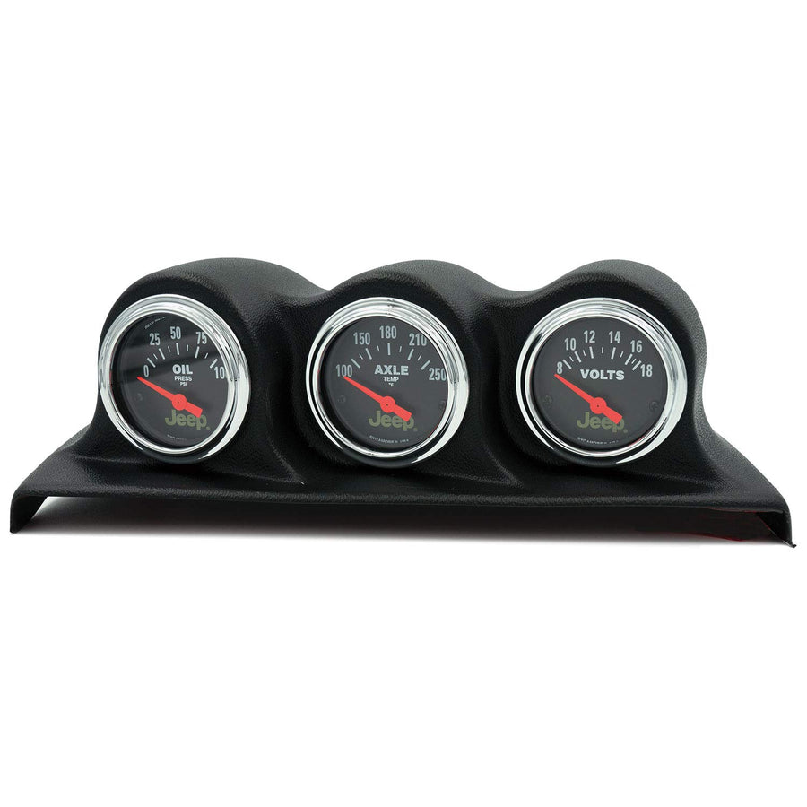 Auto Meter Jeep 8200 Triple Dash Pod w/Oil Press, Axle Temp, & Volt Gauge 07-10 Wrangler