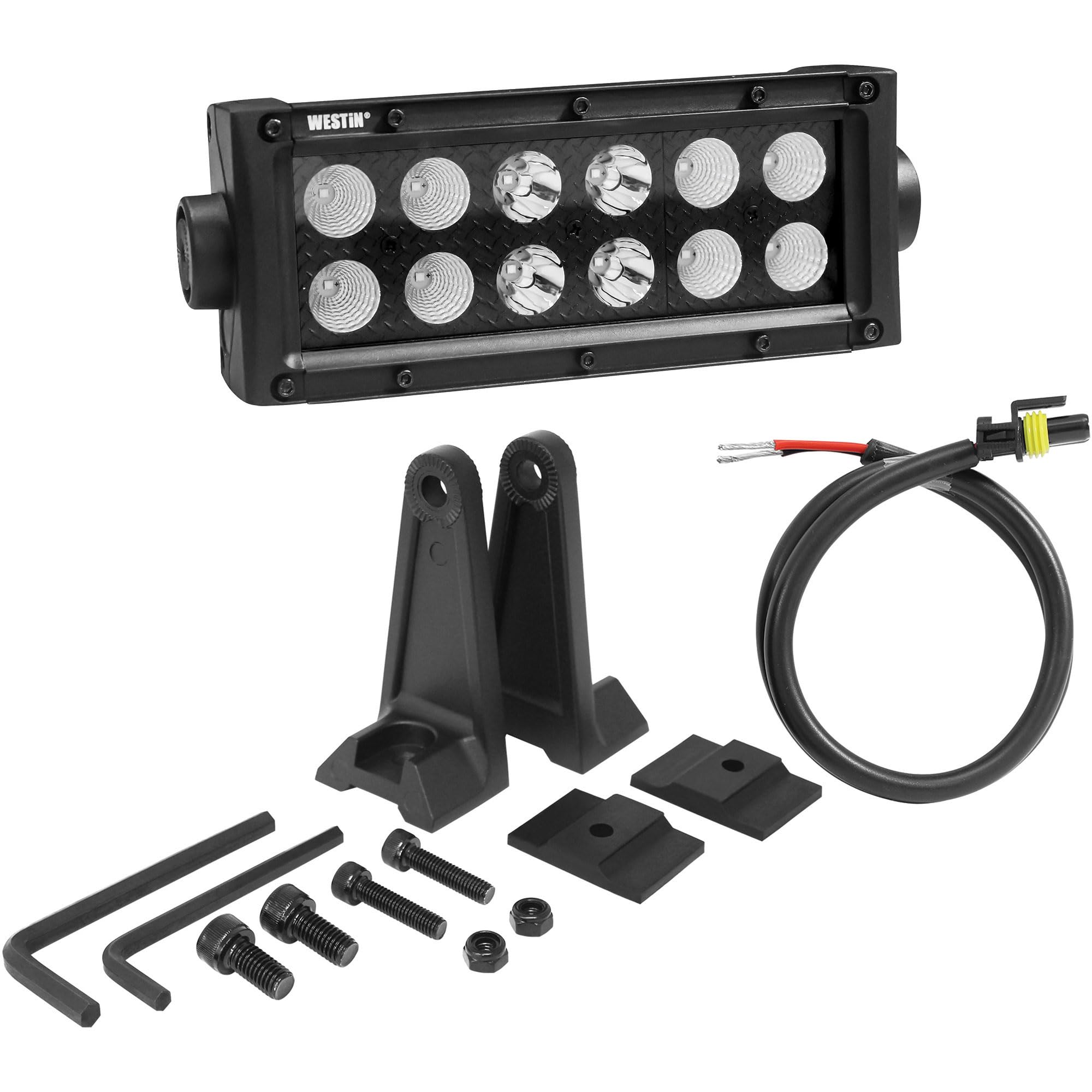 B-Force Westin 09-12212-12C Black Face 6 inch Double Row LED Light Bar with Combo Beam