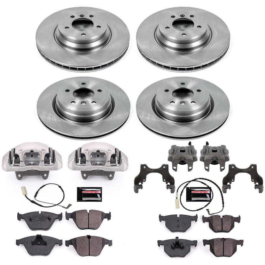 Power Stop KCOE5777 Autospeciality Front & Rear Brake Caliper Kit- Brake Rotors, Ceramic Brake Pads, Brake Calipers