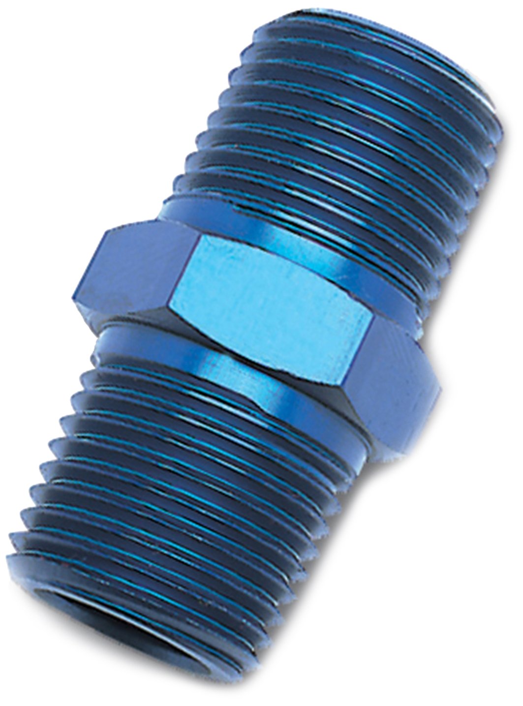 Blue Anodized Edelbrock/Russell 661510 Aluminum 1/4" Male Pipe Nipple Fitting