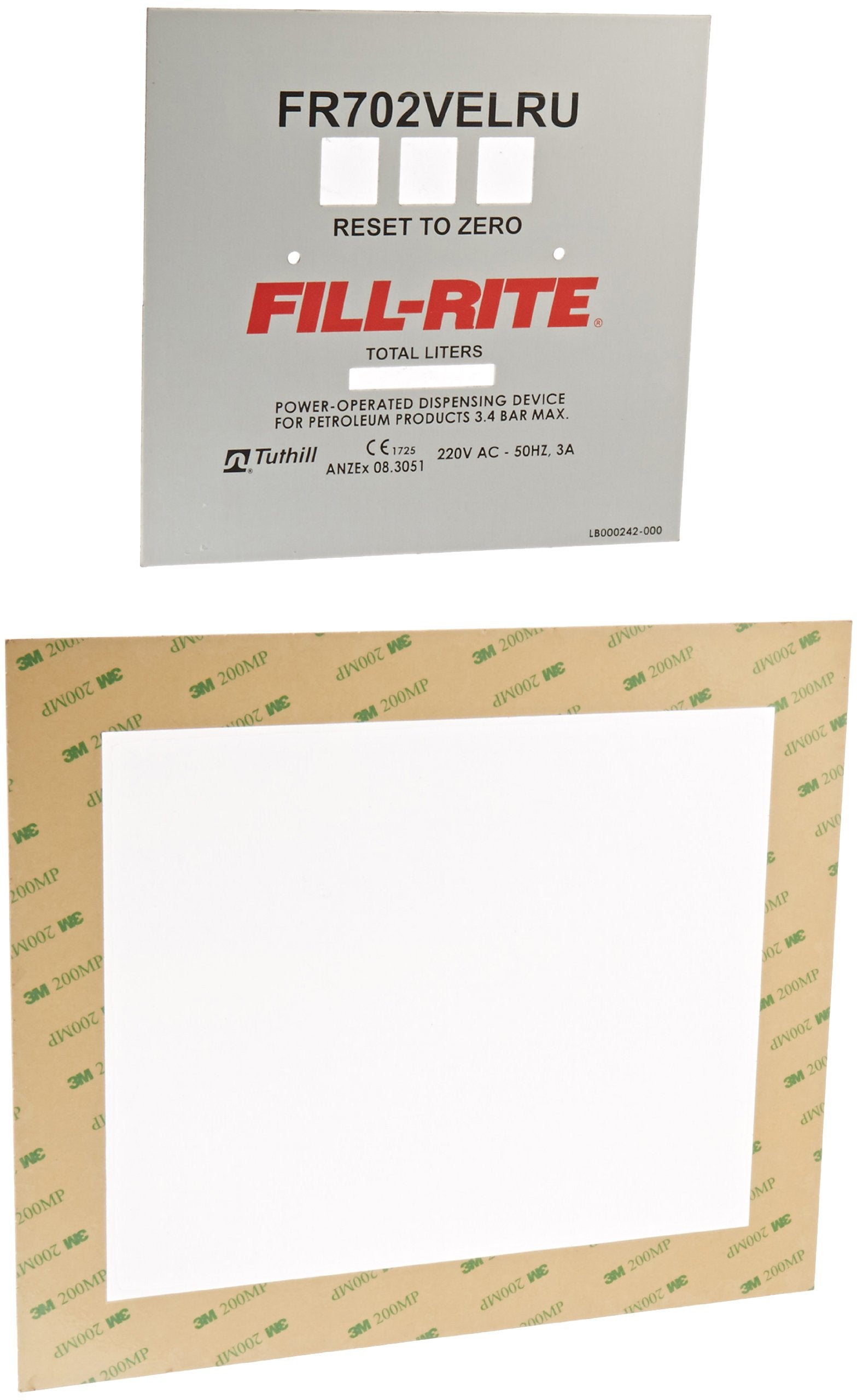 KIT702VELRUFP Fill-Rite Kit, FR702VELRUFP Faceplate