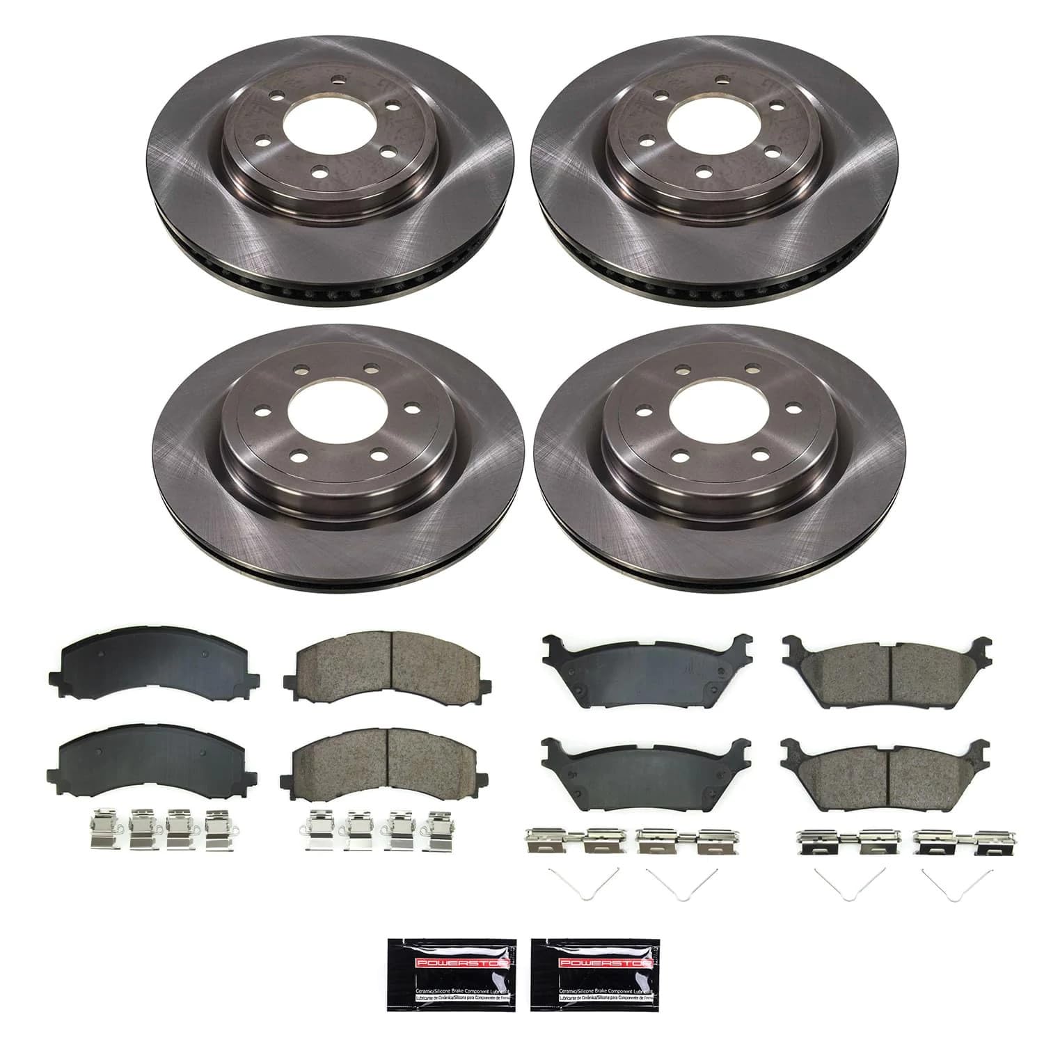 POWERSTOP Stock Replacement Brake Pads and Rotors Front and Rear Brake Kit Autospecialty For Ford Expedition 2022-2023, Ford F-150 2021-2023, Lincoln Navigator 2022 [Vehicle Specific]