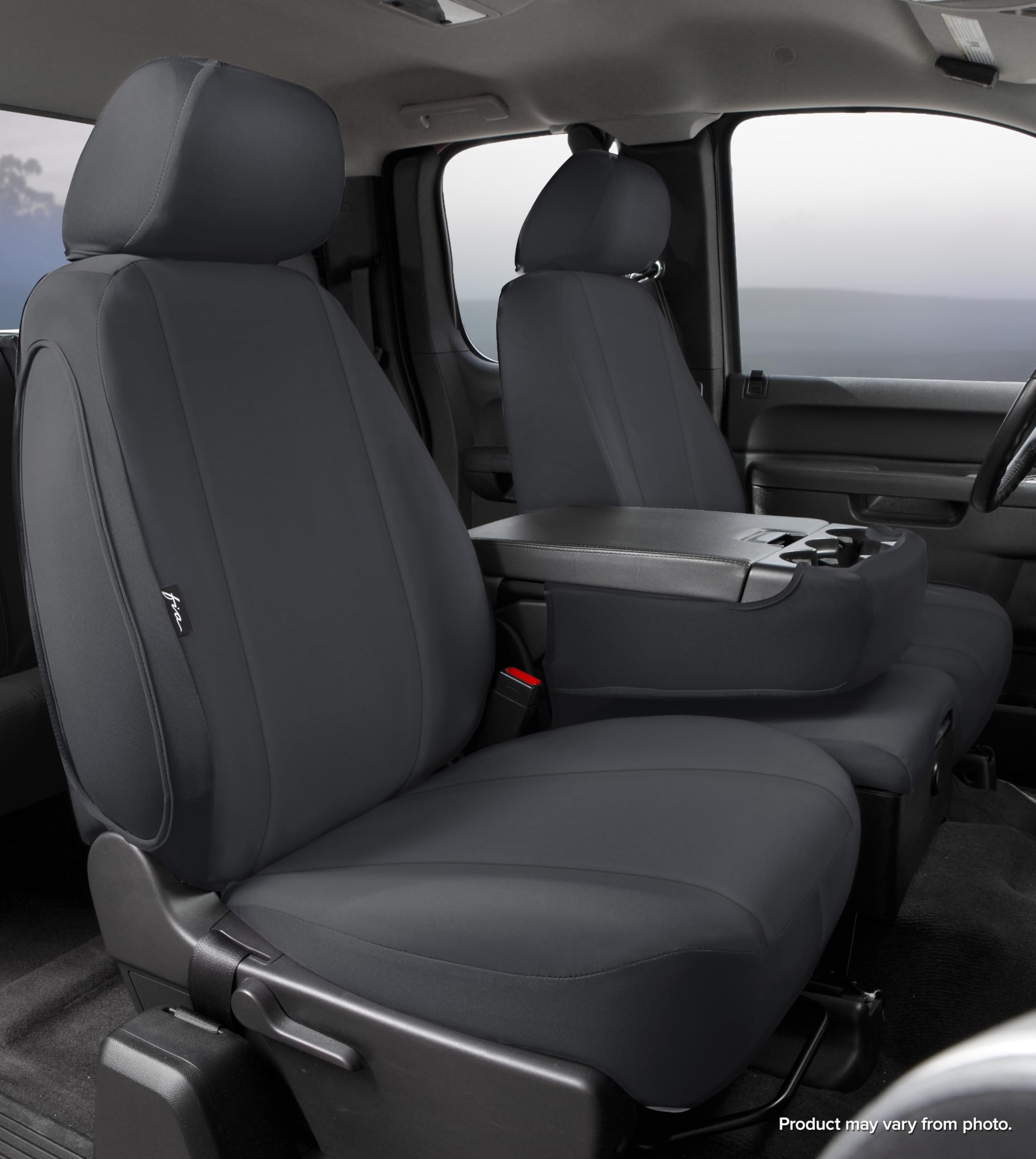 FIA Black DT77-43 Custom Fit Front Seat Cover, Split Seat 40/20/40 - Nylon (Black)