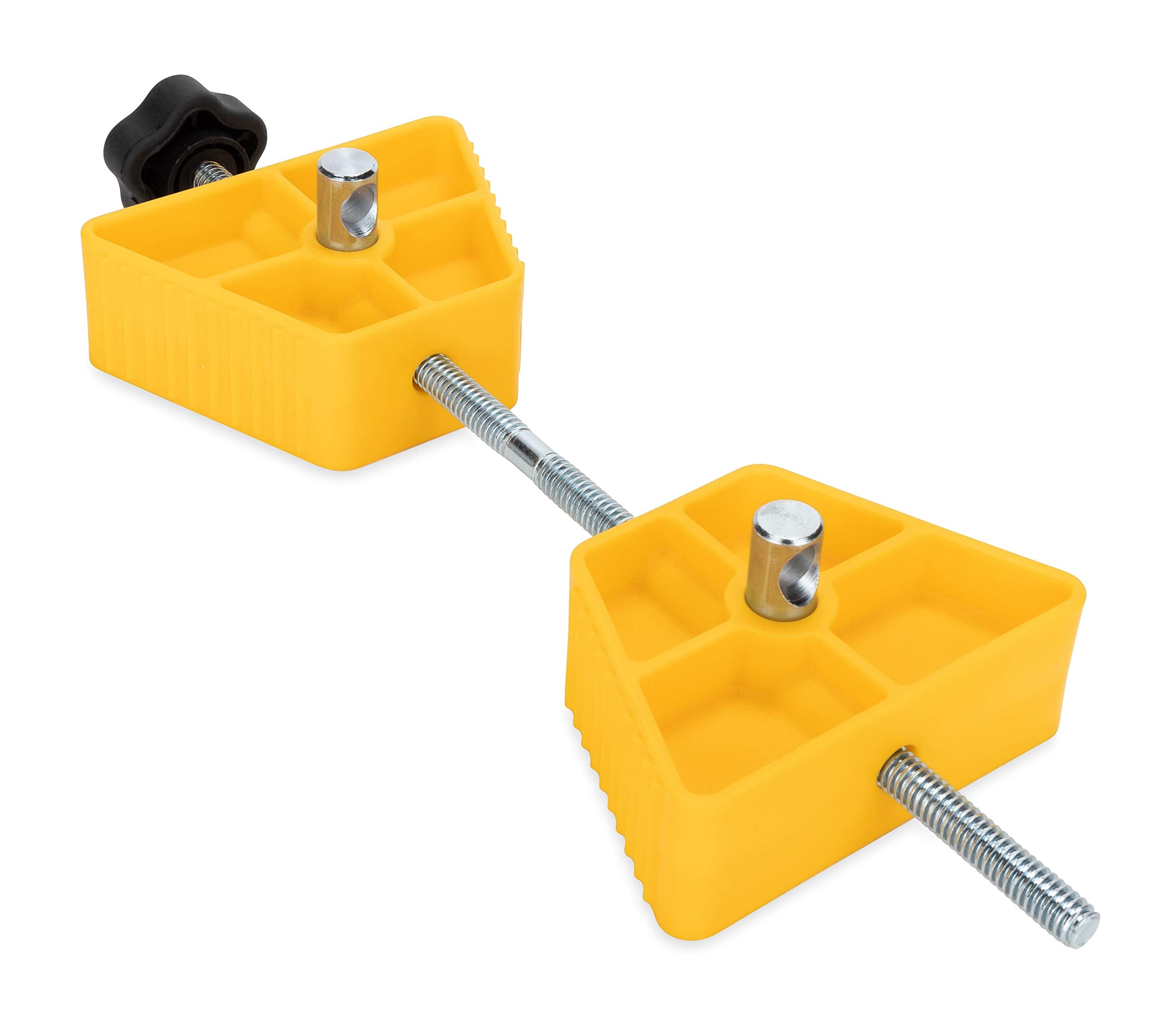 Camco RV Small Wheel Stop with Lock - Stabilizes Your Trailer - Compatible with Tires with a 26" to 30" Diameter & 1 ½" to 3 ½" Tire Spacing (44653), Yellow