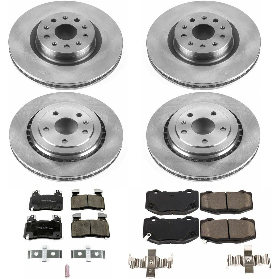 Power Stop Autospecialty KOE7226 Front and Rear Replacement Brake Kit-OE Brake Rotors & Ceramic Brake Pads For 2016 2017 2018 2019 2020 2021 Chevy Camaro SS [Models with 4 Piston Front Caliper]