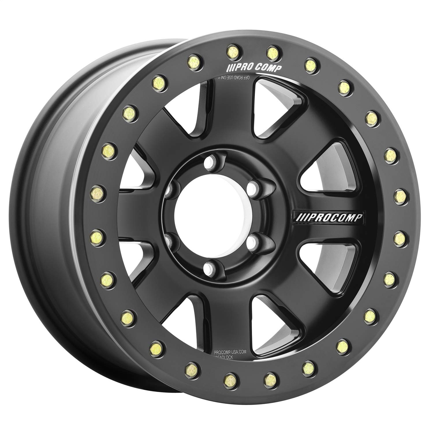 Pro Comp Wheels Trilogy Race 5175-798347 Satin Black Size 17x9 Bolt Pattern 6x5.5 in. Back Space 4.75 in. Offset -6 Max Load 3560 Trilogy Race Satin Black